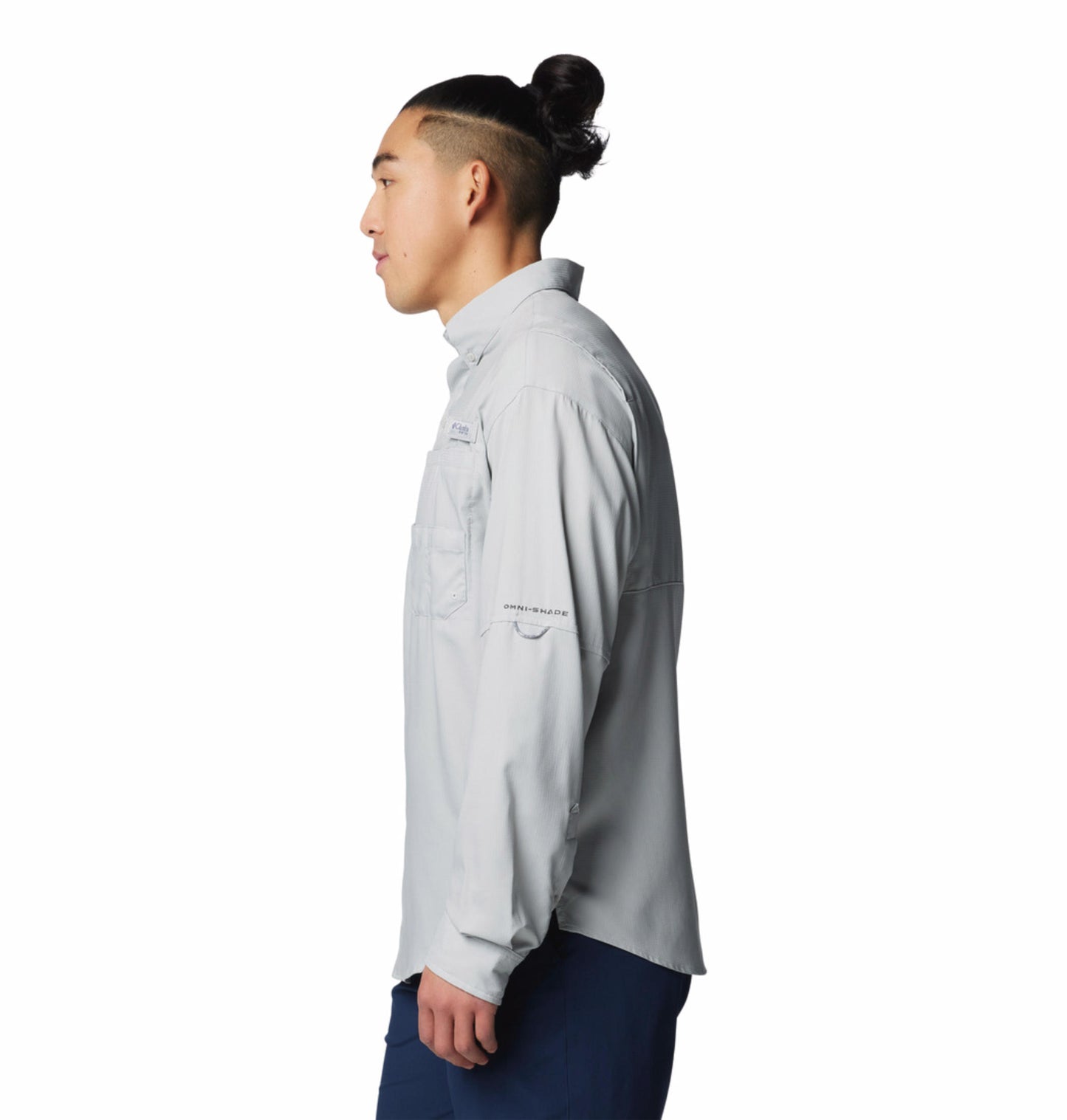 Columbia Mens Grey Omni-Wick Tamiami II Long Sleeve Shirt