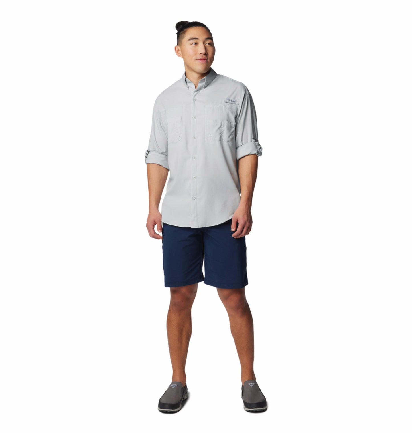 Columbia Mens Grey Omni-Wick Tamiami II Long Sleeve Shirt