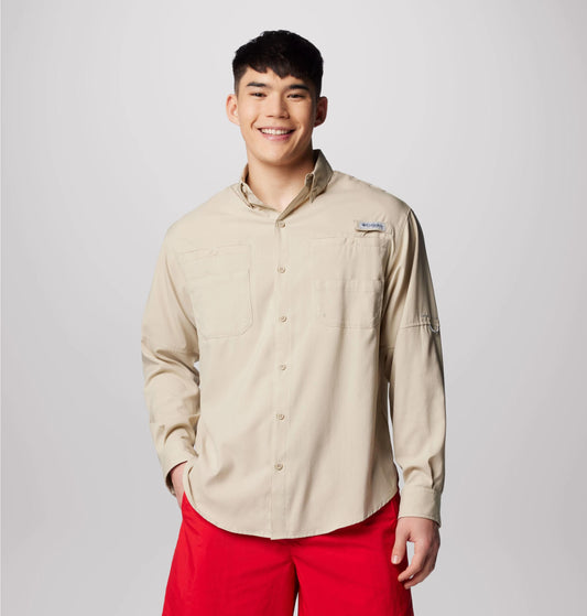 Columbia Mens White Omni-Wick Tamiami II Long Sleeve Shirt