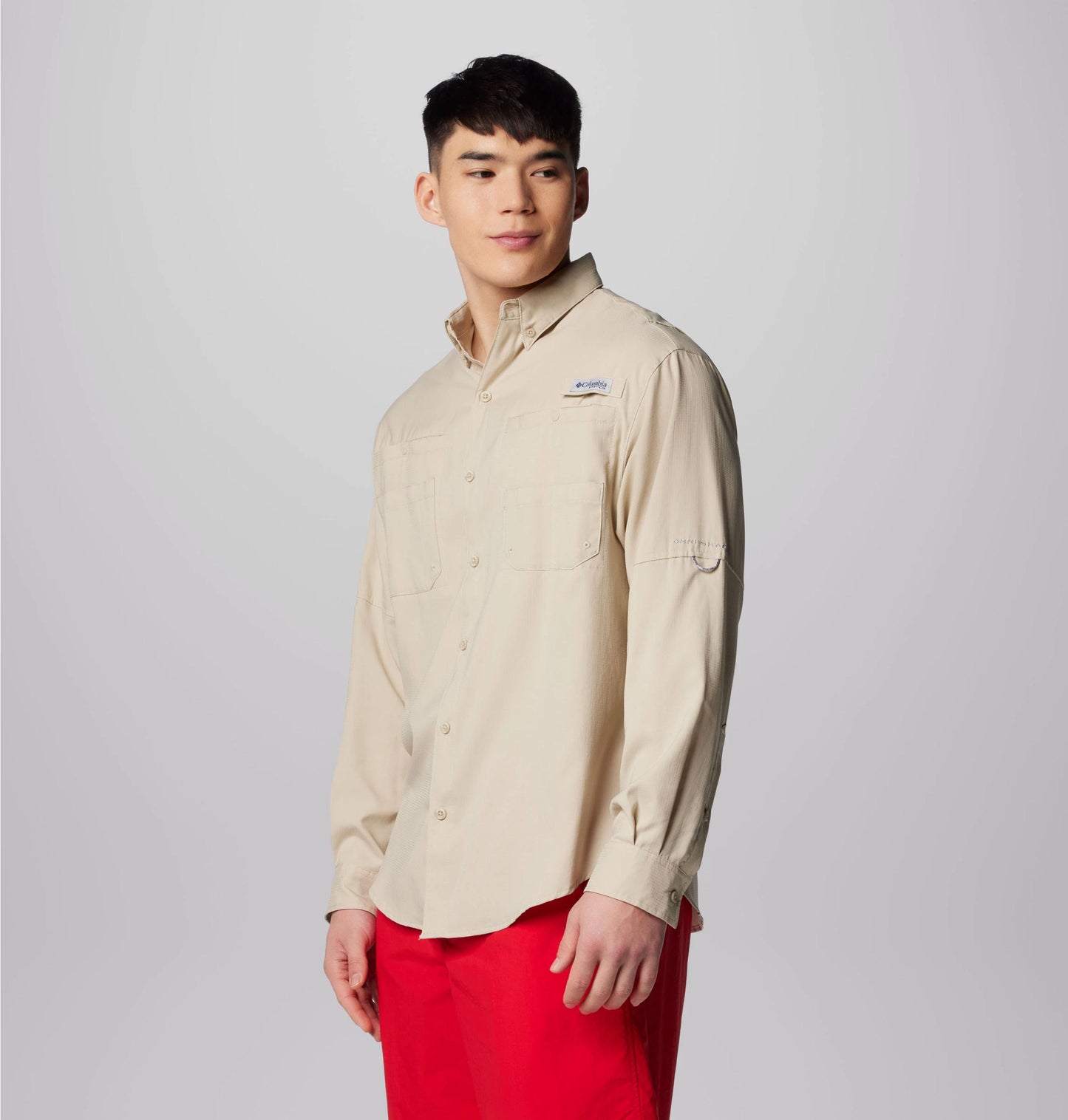 Columbia Mens White Omni-Wick Tamiami II Long Sleeve Shirt