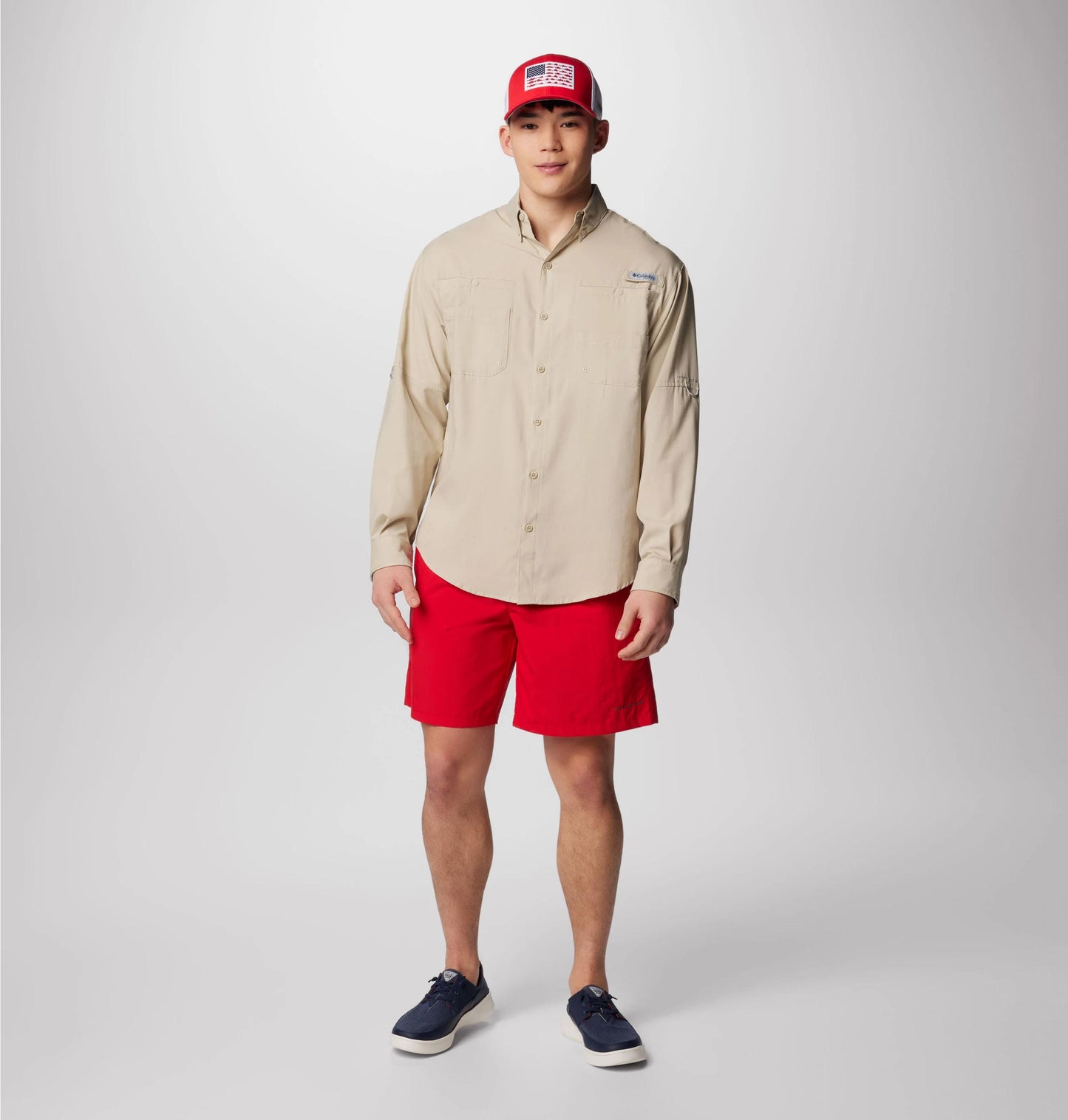 Columbia Mens White Omni-Wick Tamiami II Long Sleeve Shirt