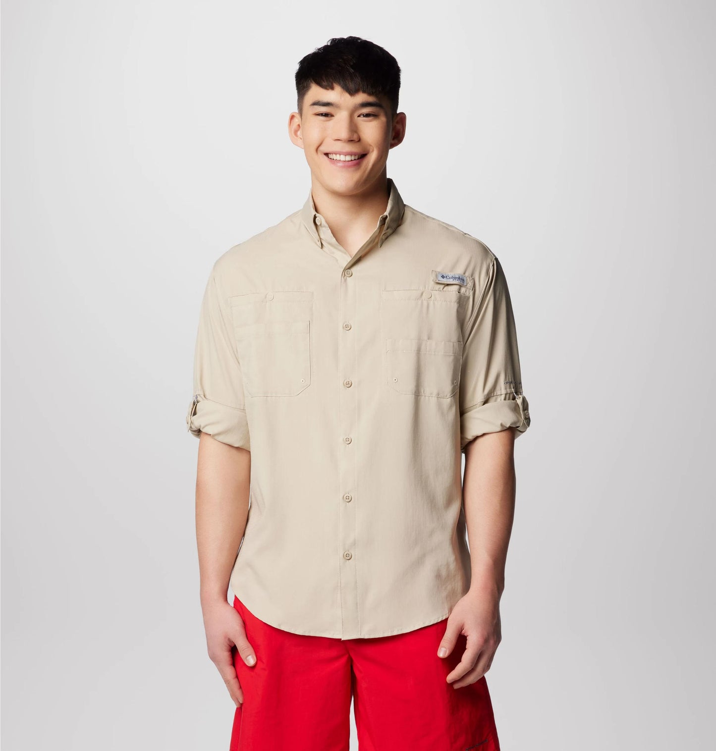 Columbia Mens White Omni-Wick Tamiami II Long Sleeve Shirt