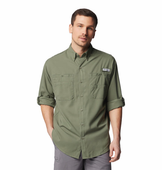 Columbia Mens Green Omni-Shade Tamiami II Long Sleeve Shirt