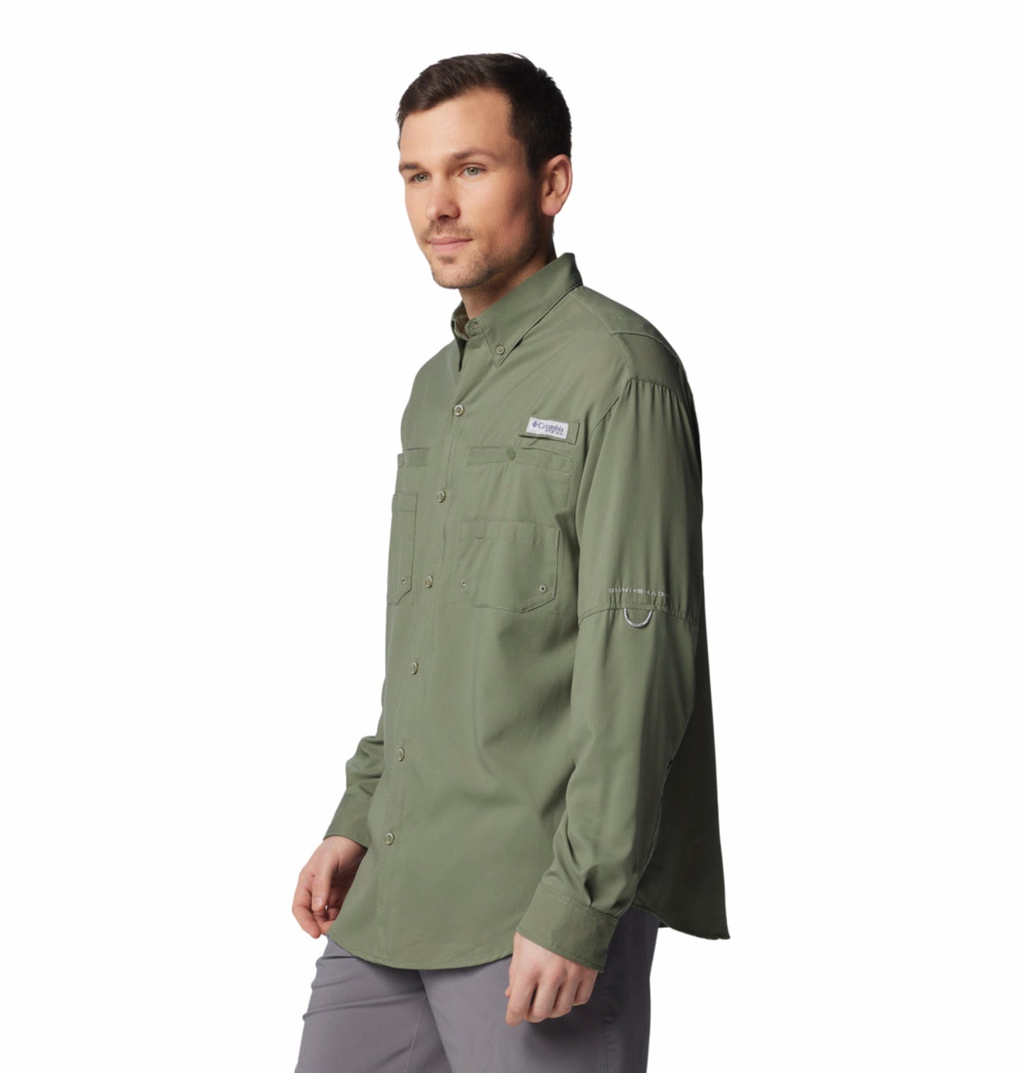 Columbia Mens Green Omni-Shade Tamiami II Long Sleeve Shirt
