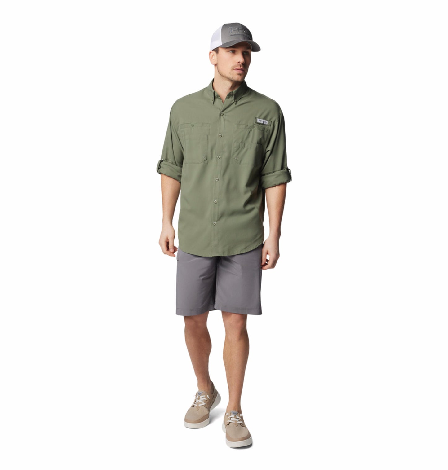 Columbia Mens Green Omni-Shade Tamiami II Long Sleeve Shirt