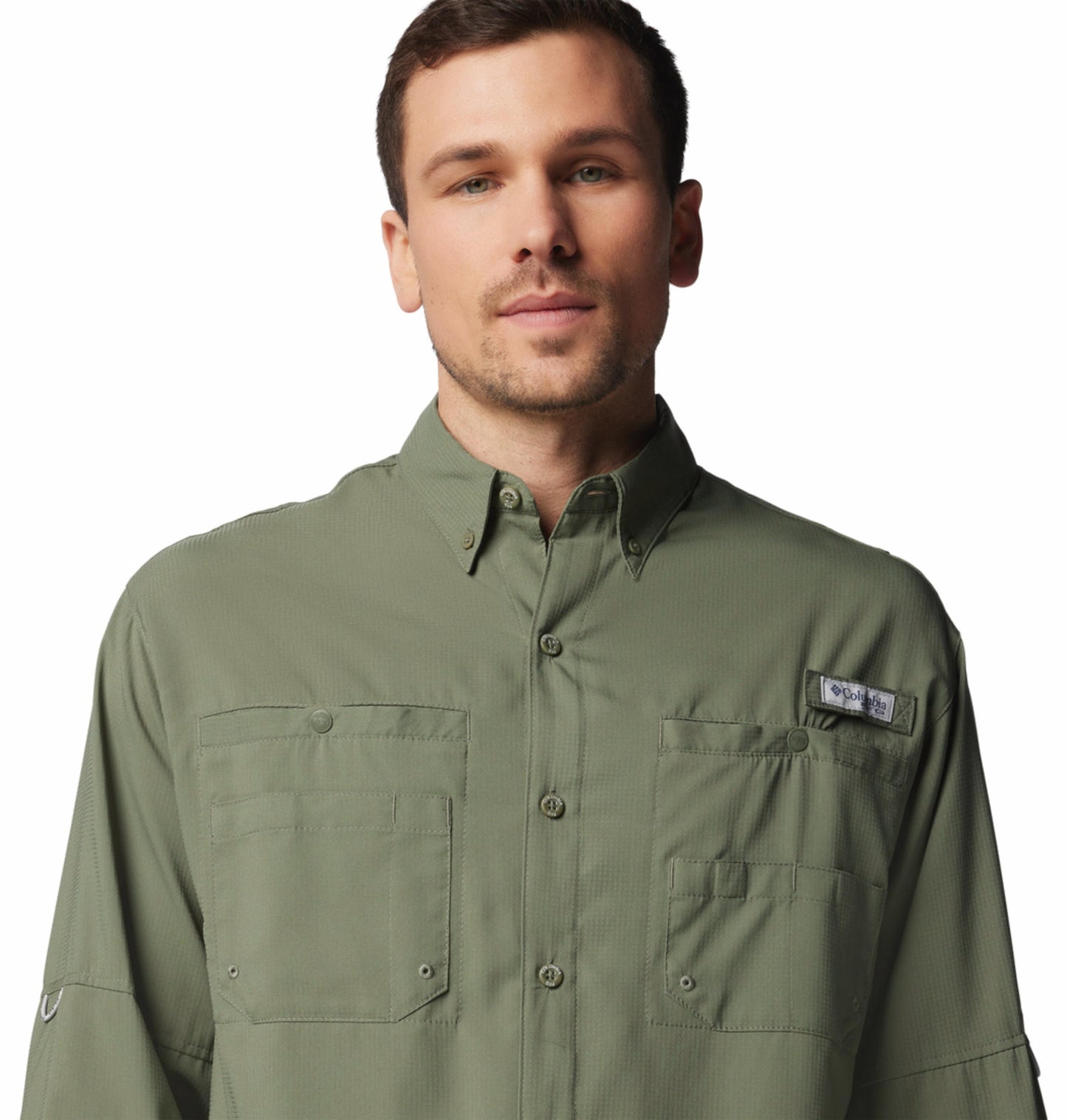 Columbia Mens Green Omni-Shade Tamiami II Long Sleeve Shirt