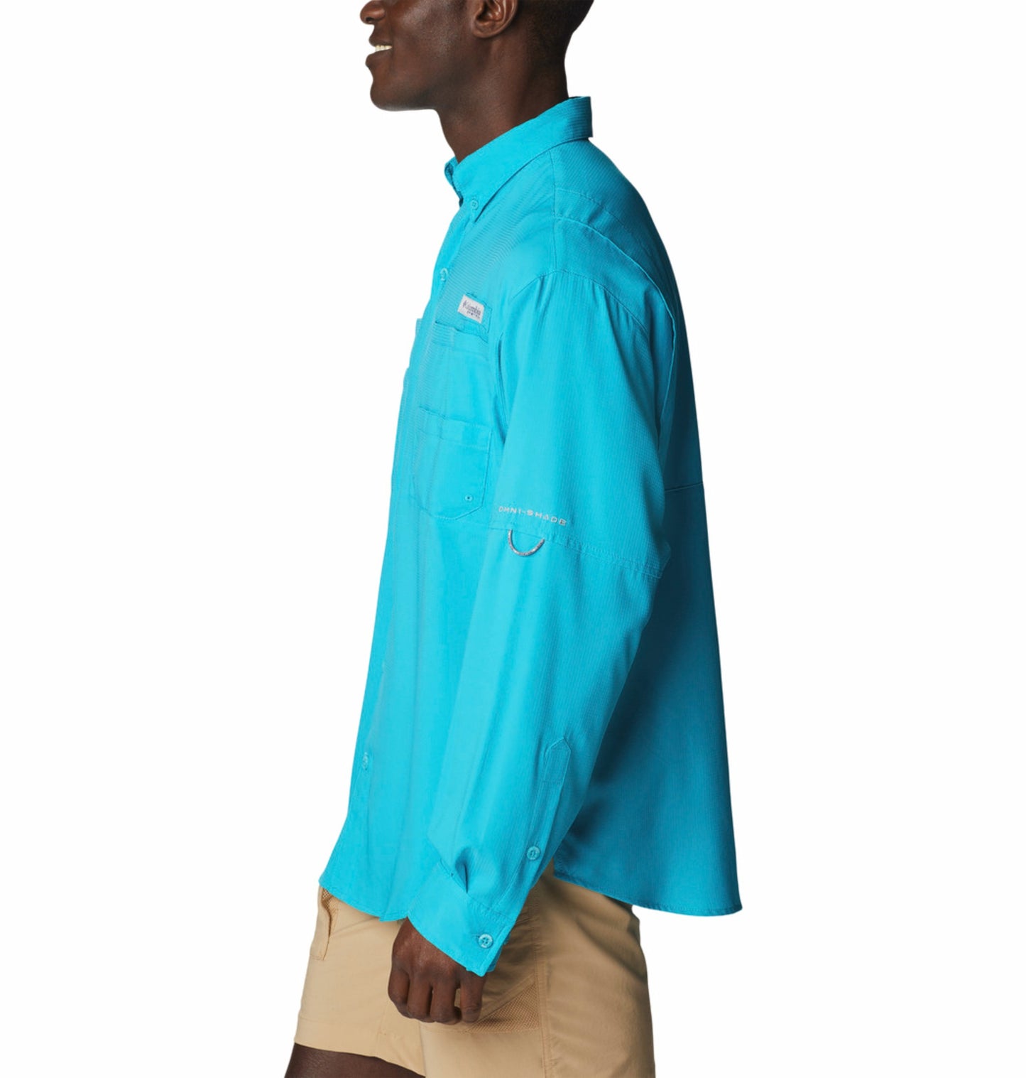 Columbia Men Blue Omni-Shade Tamiami II Long Sleeve Shirt