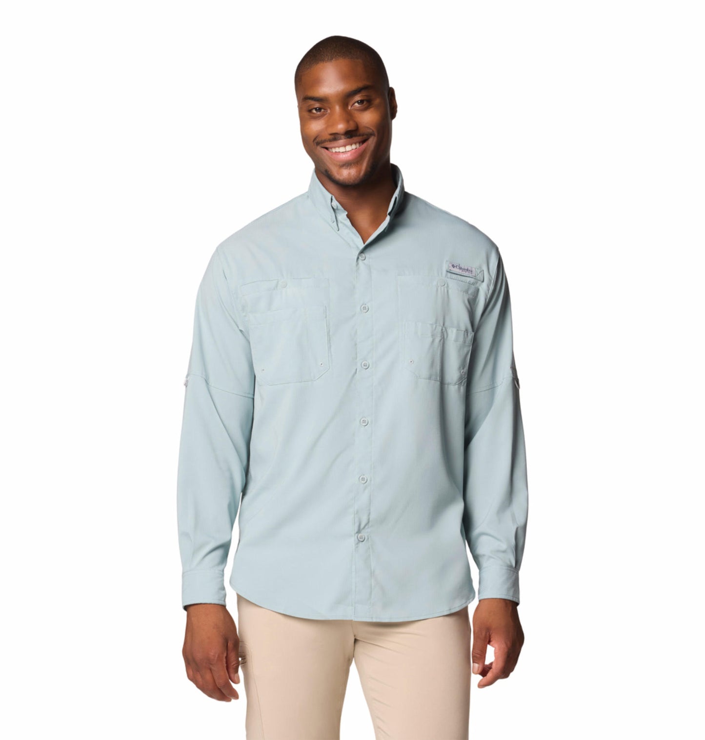 Columbia Mens Turquoise Omni-Wick Tamiami II Long Sleeve Shirt