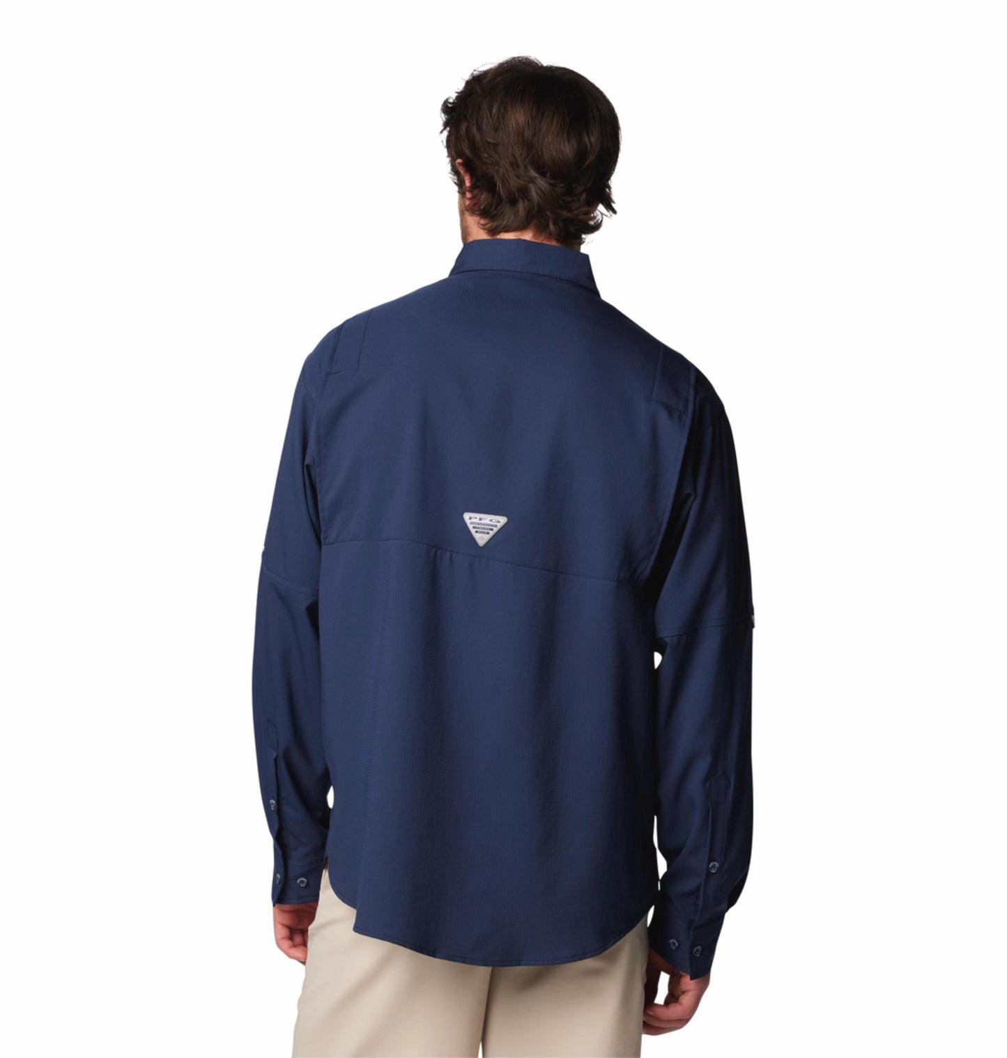 Columbia Mens Navy Blue Omni-Wick Tamiami II Long Sleeve Shirt