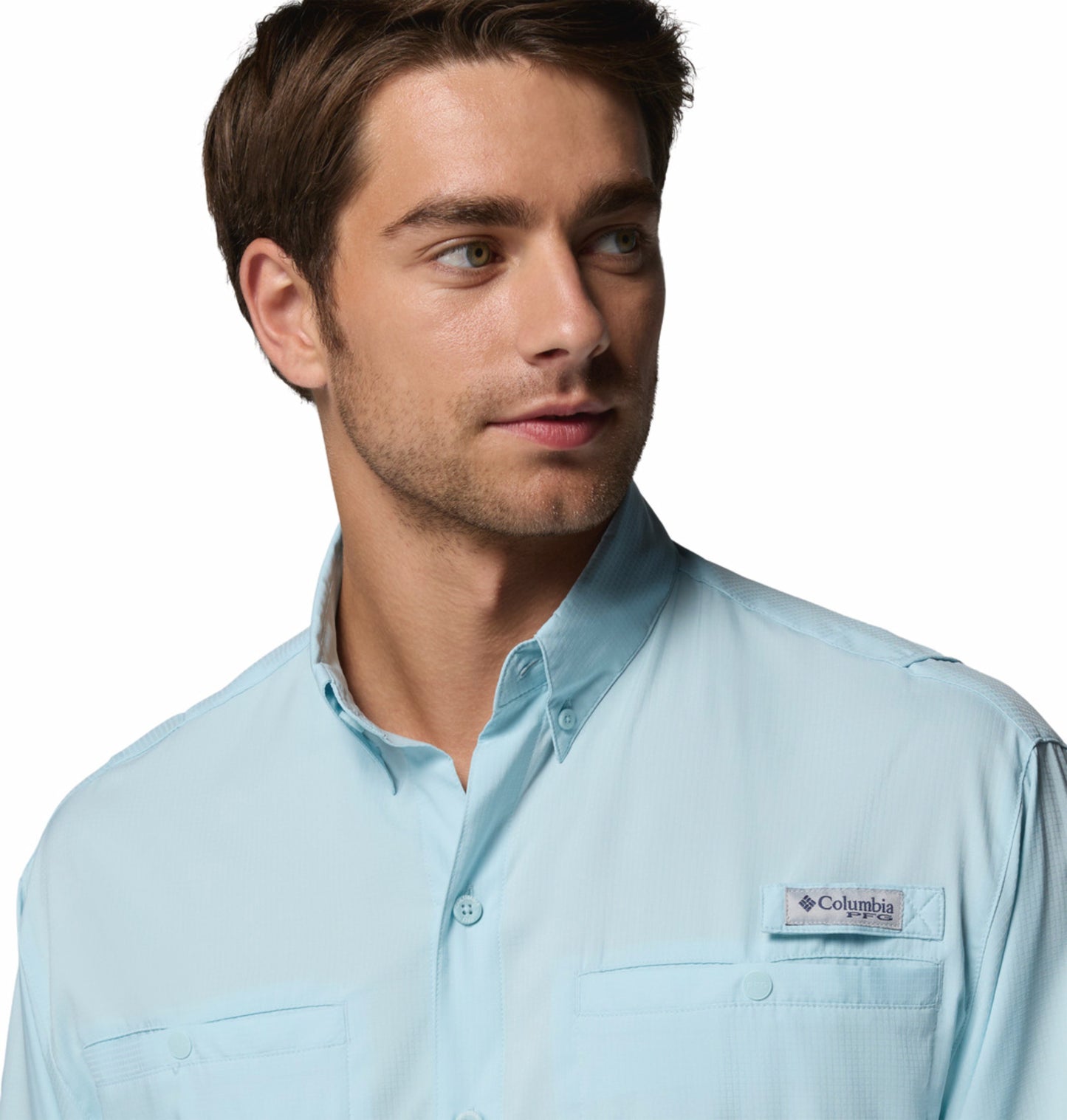 Columbia Men Blue Omni-Shade Tamiami II Long Sleeve Shirt