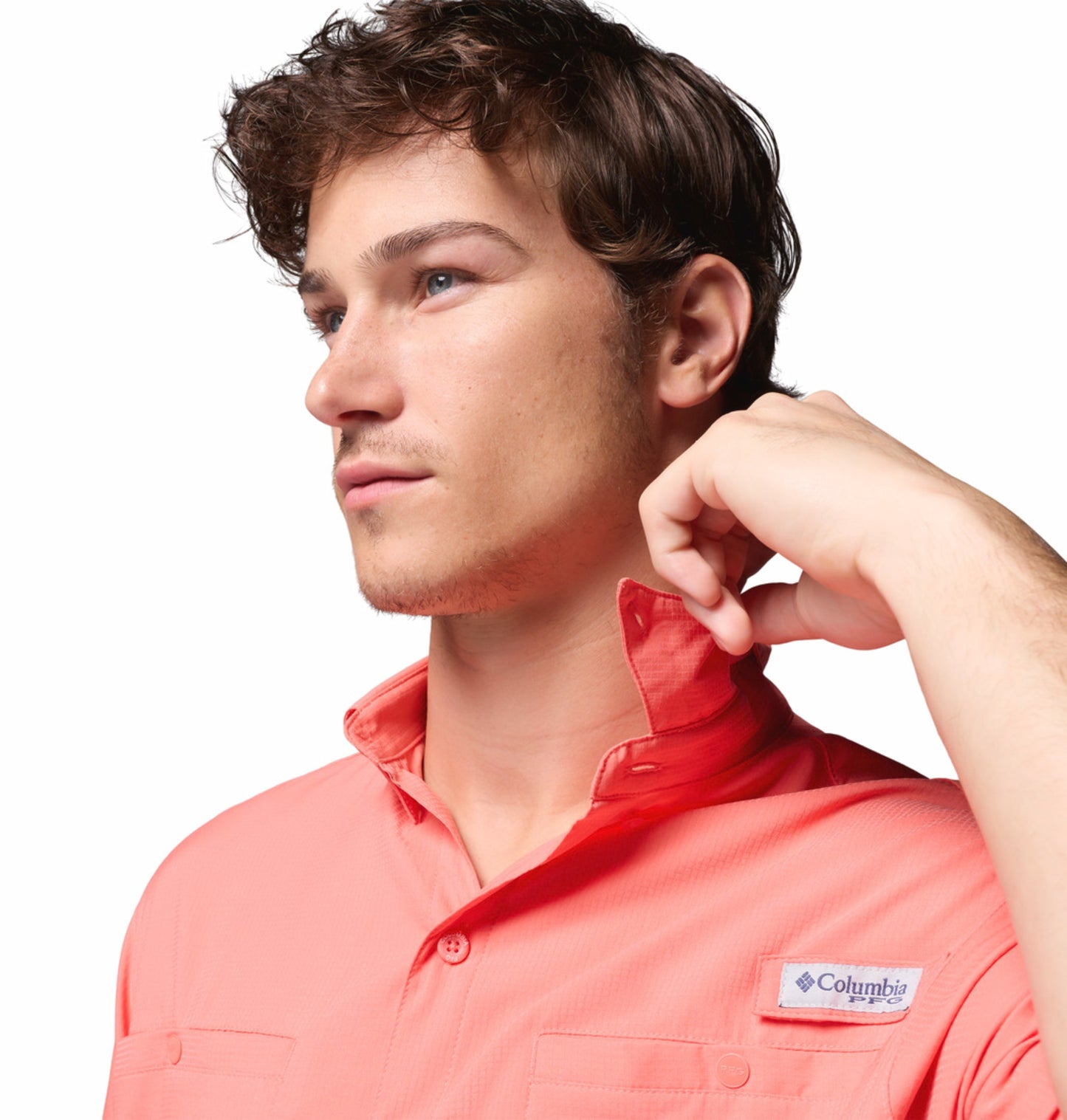 Columbia Men Orange Omni-Shade Tamiami II Long Sleeve Shirt