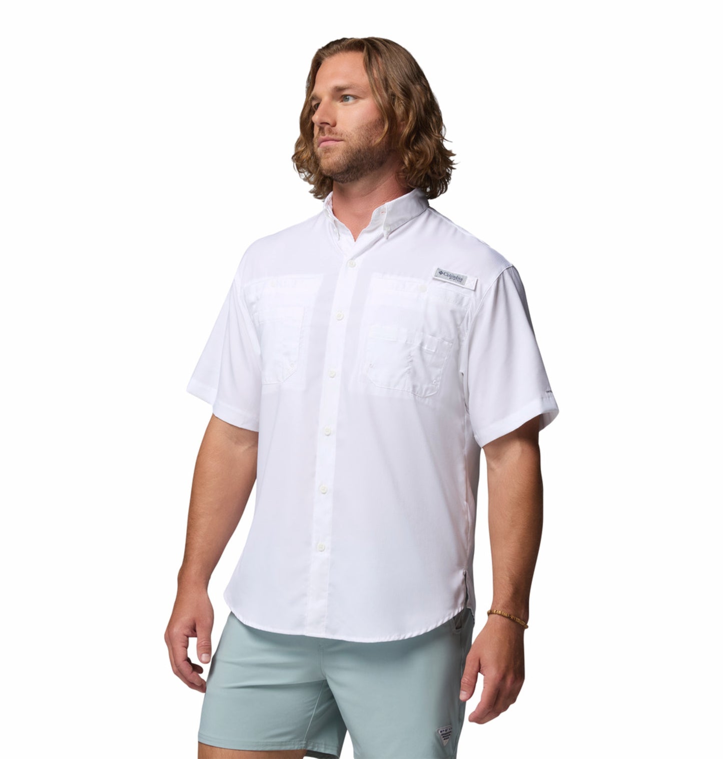 Columbia Men White Omni-Shade Tamiami II Short Sleeve Shirt