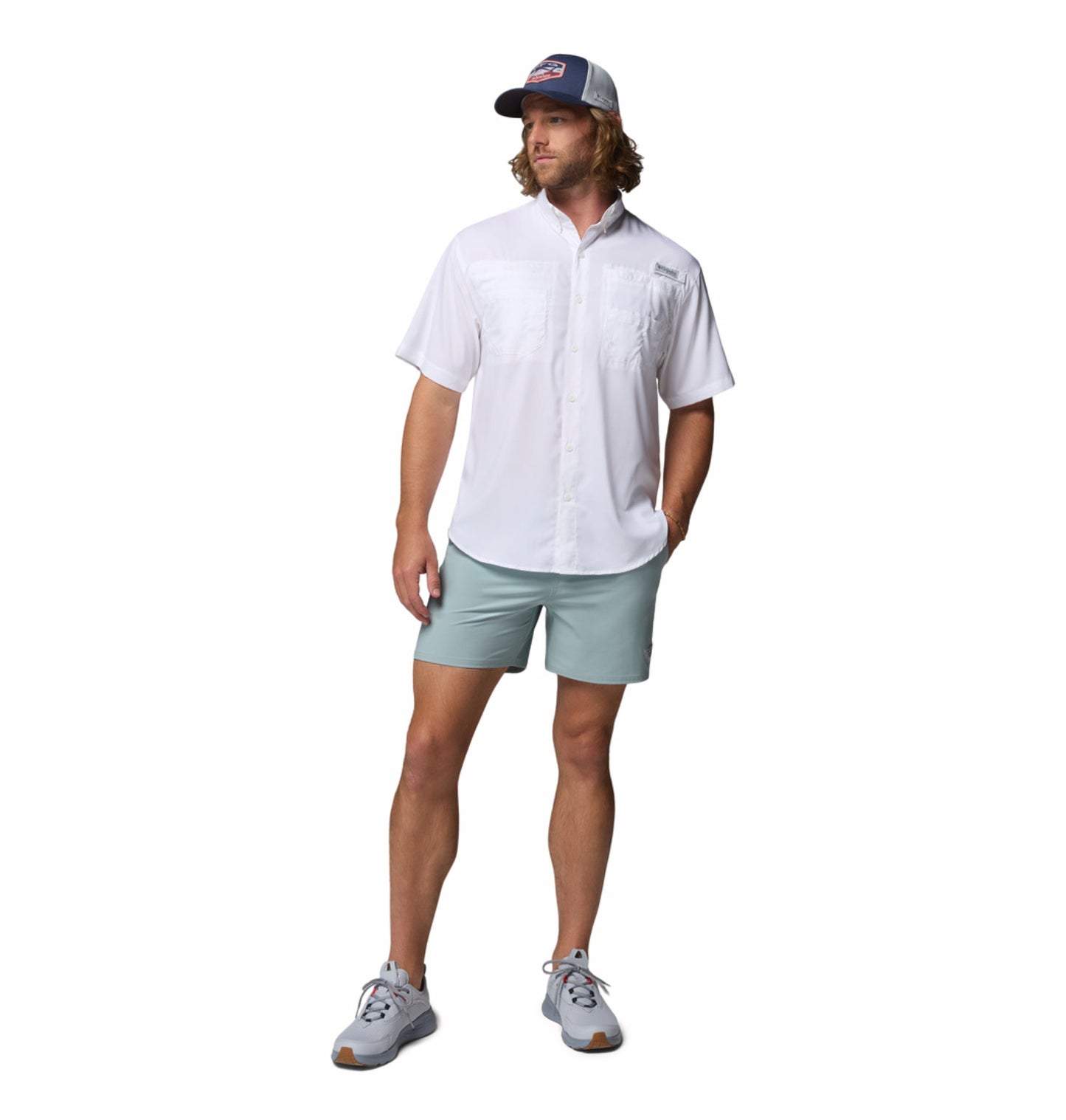Columbia Men White Omni-Shade Tamiami II Short Sleeve Shirt