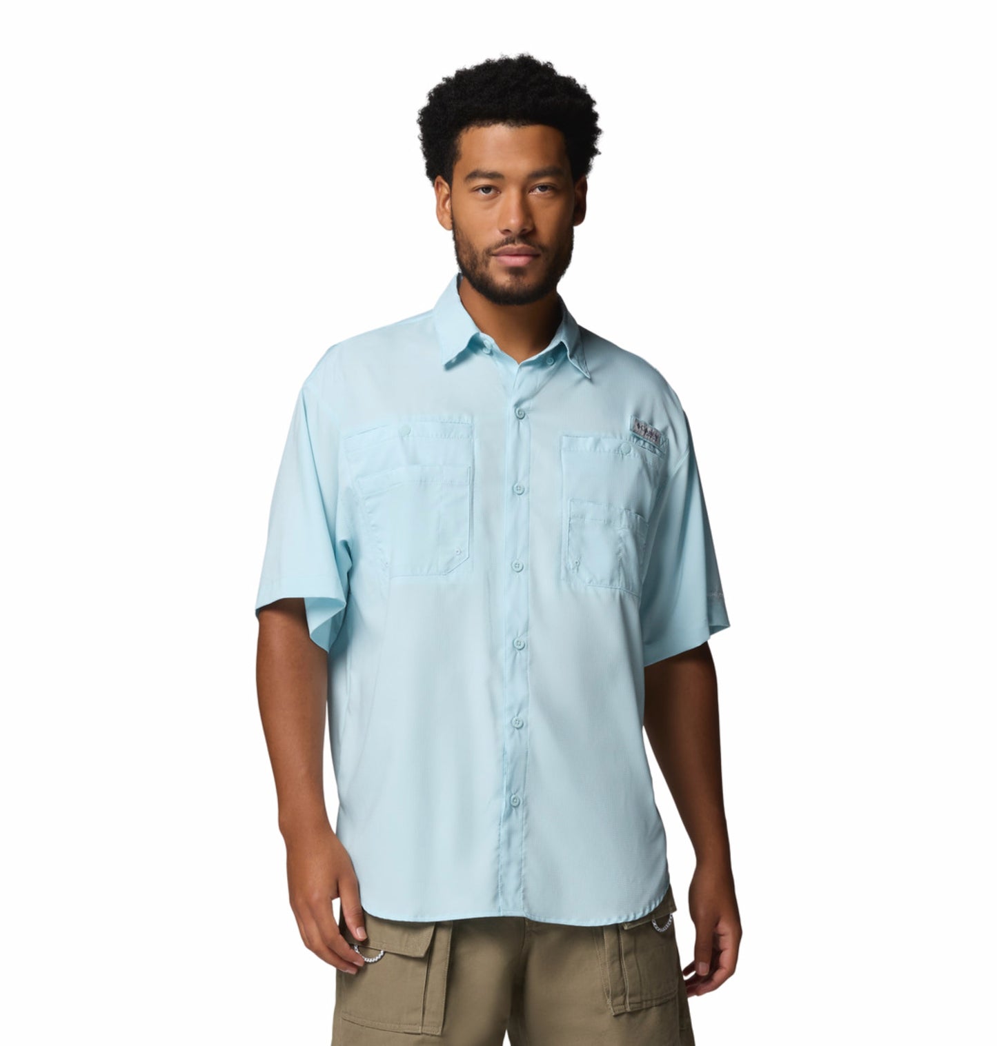 Columbia Men Blue Omni-Shade Tamiami II Short Sleeve Shirt