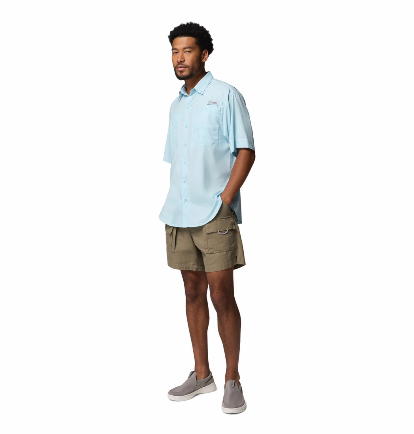 Columbia Men Blue Omni-Shade Tamiami II Short Sleeve Shirt
