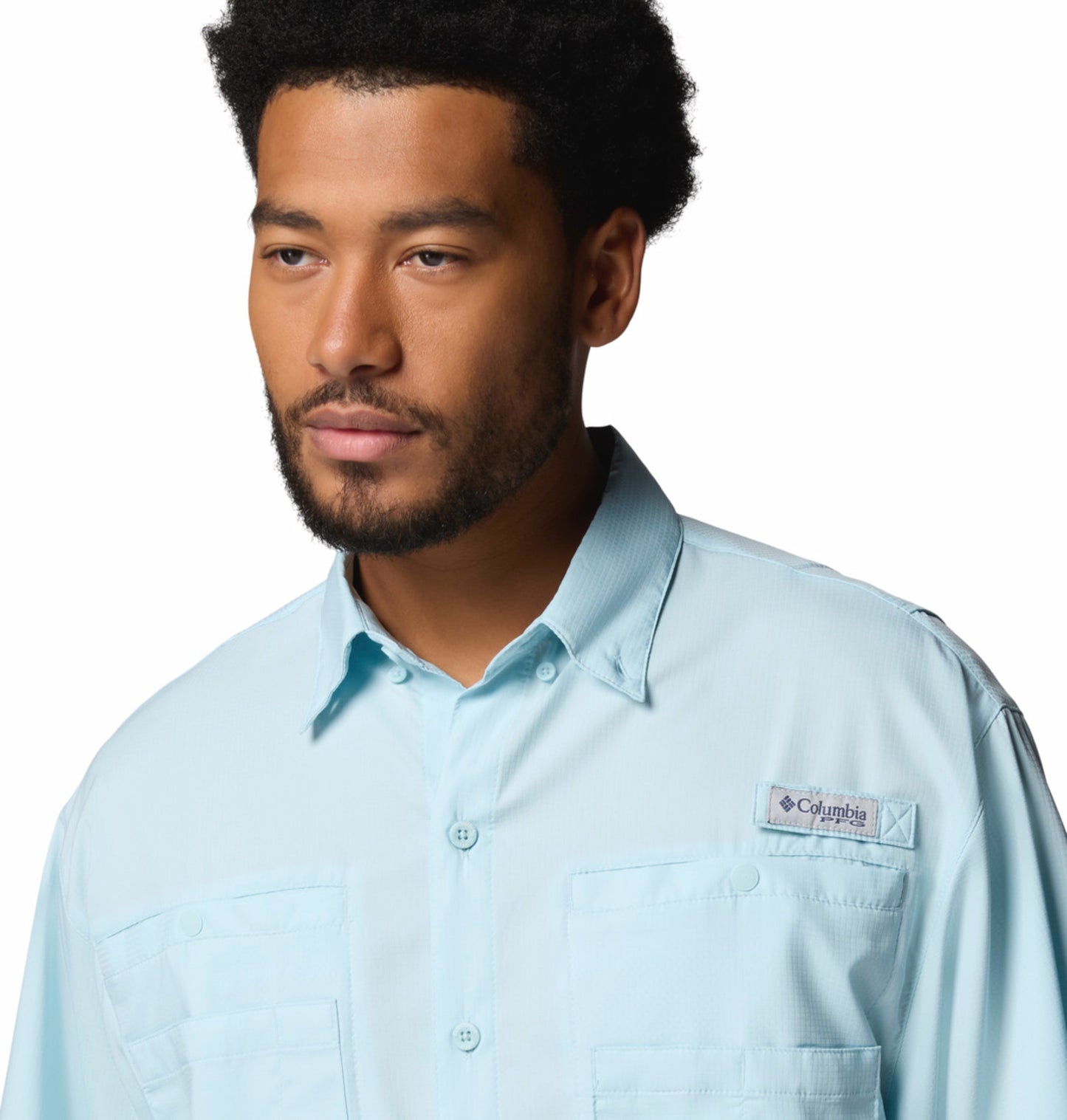 Columbia Men Blue Omni-Shade Tamiami II Short Sleeve Shirt