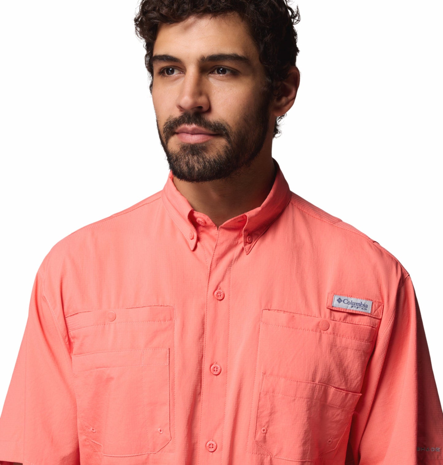 Columbia Men Orange Omni-Shade Tamiami II Short Sleeve Shirt