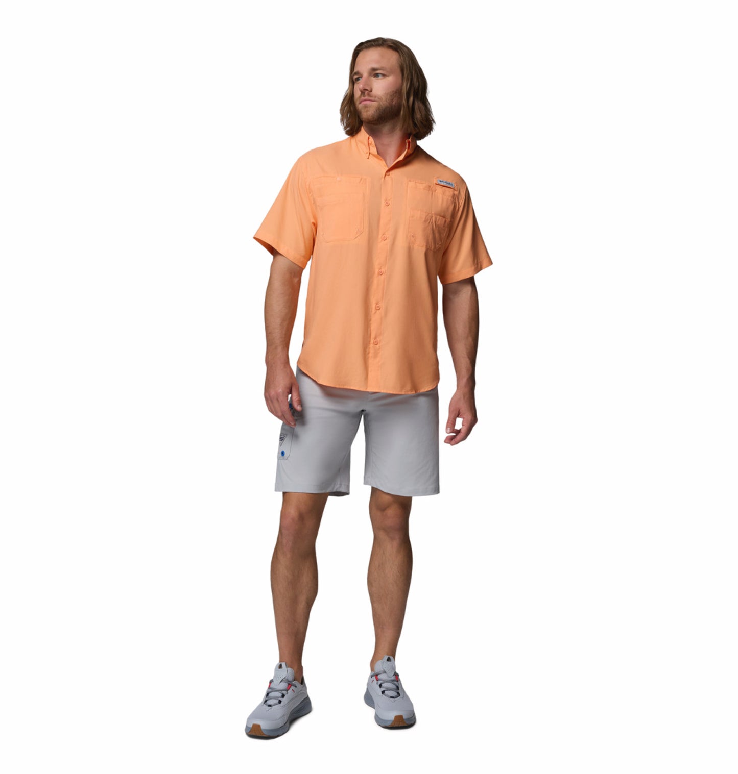 Columbia Men Peach Omni-Shade Tamiami II Short Sleeve Shirt