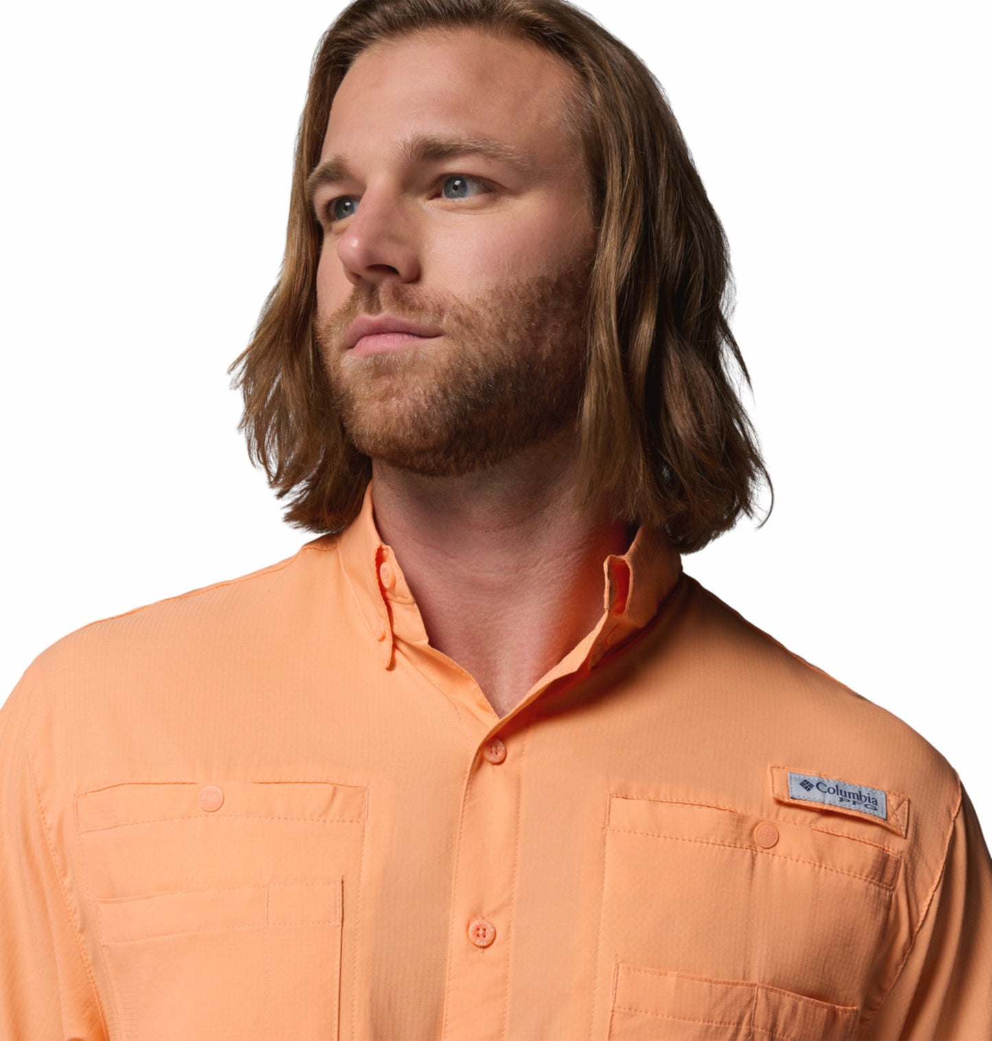 Columbia Men Peach Omni-Shade Tamiami II Short Sleeve Shirt