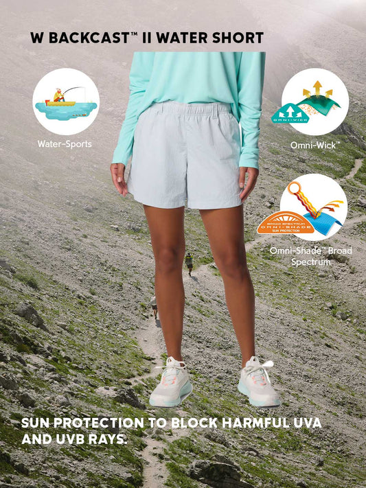 Columbia Women's Grey Omni-Shade Waterproof Hiking Shorts