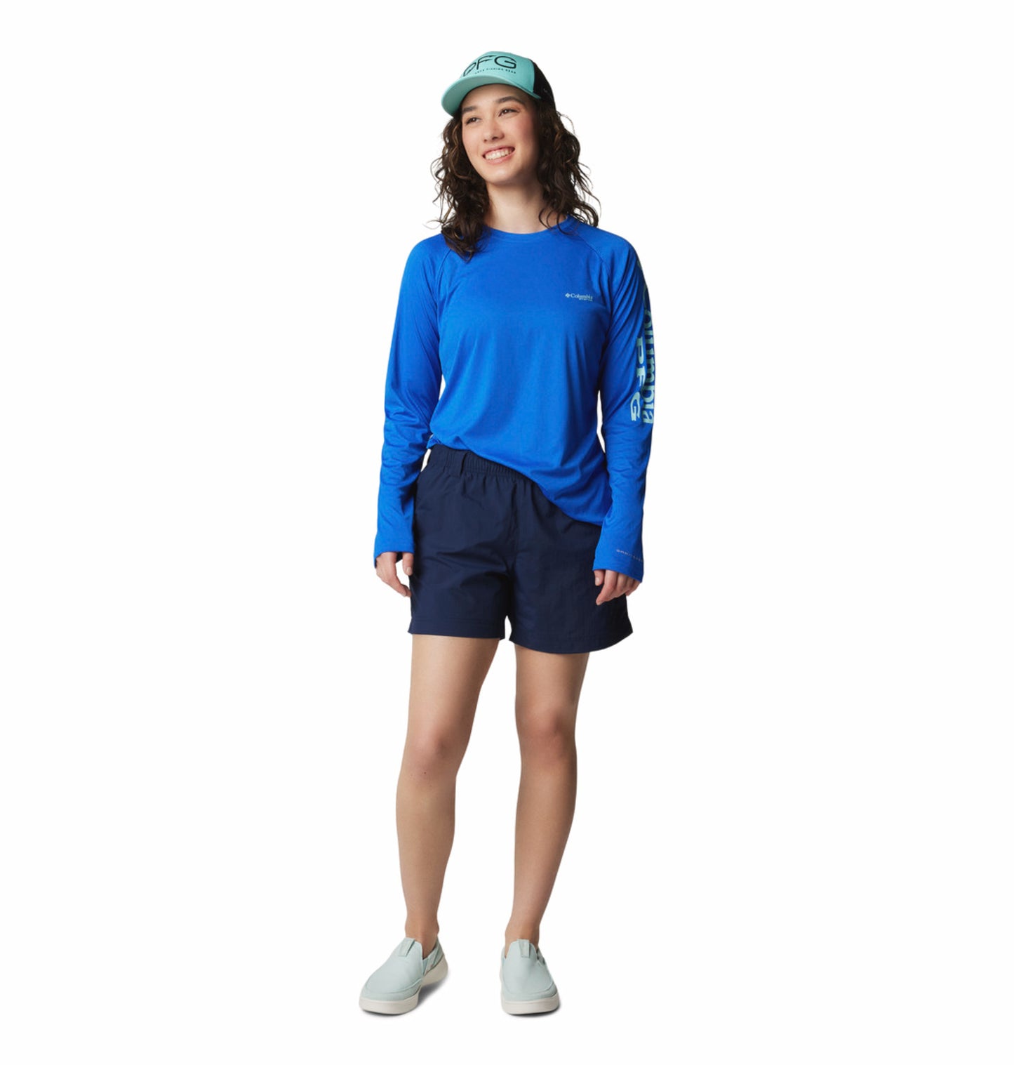 Columbia Women Navy Blue Omni-Shade W Backcast II Short