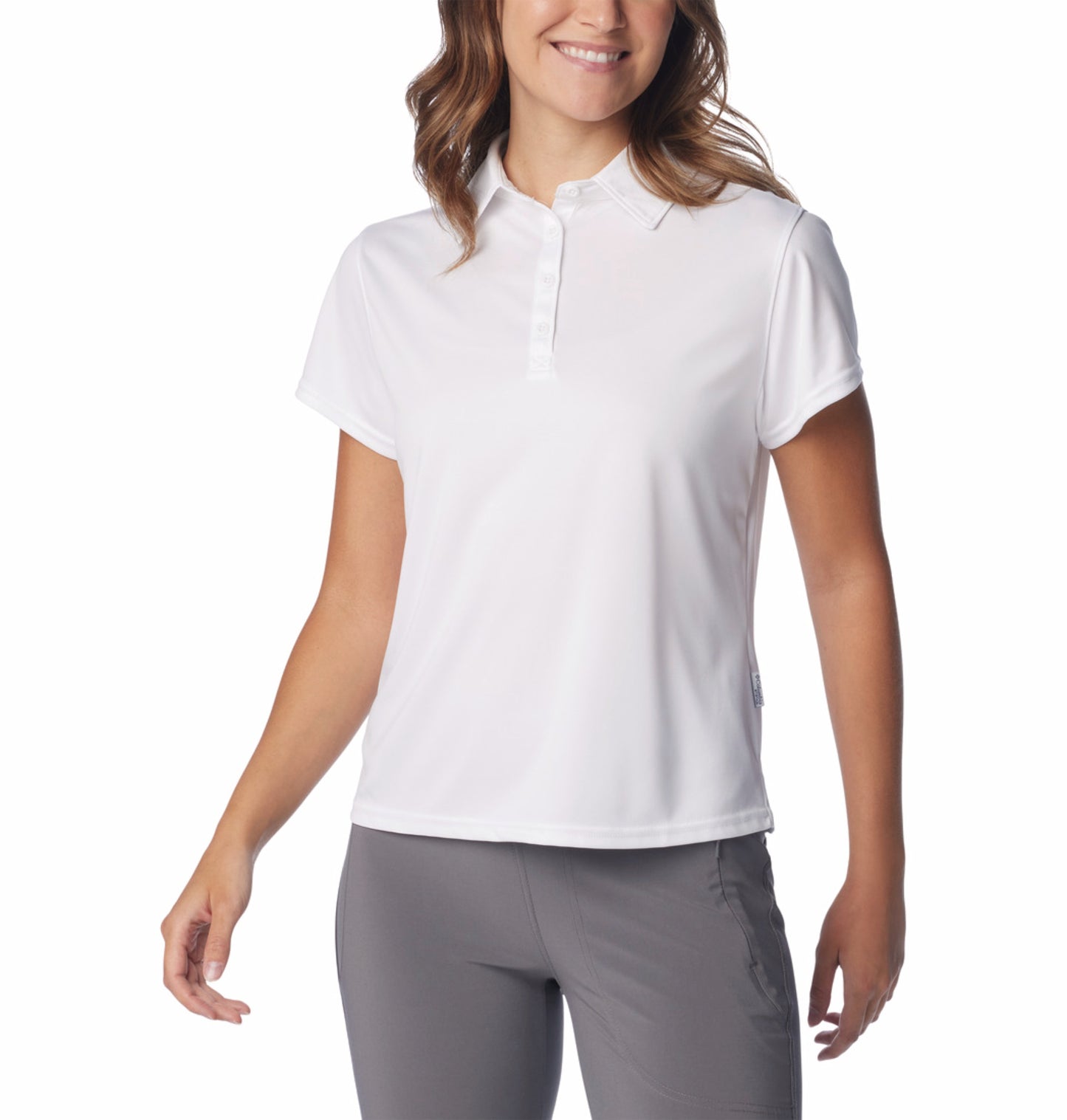 Columbia Women White Omni-Shade Tidal Polo Tshirt