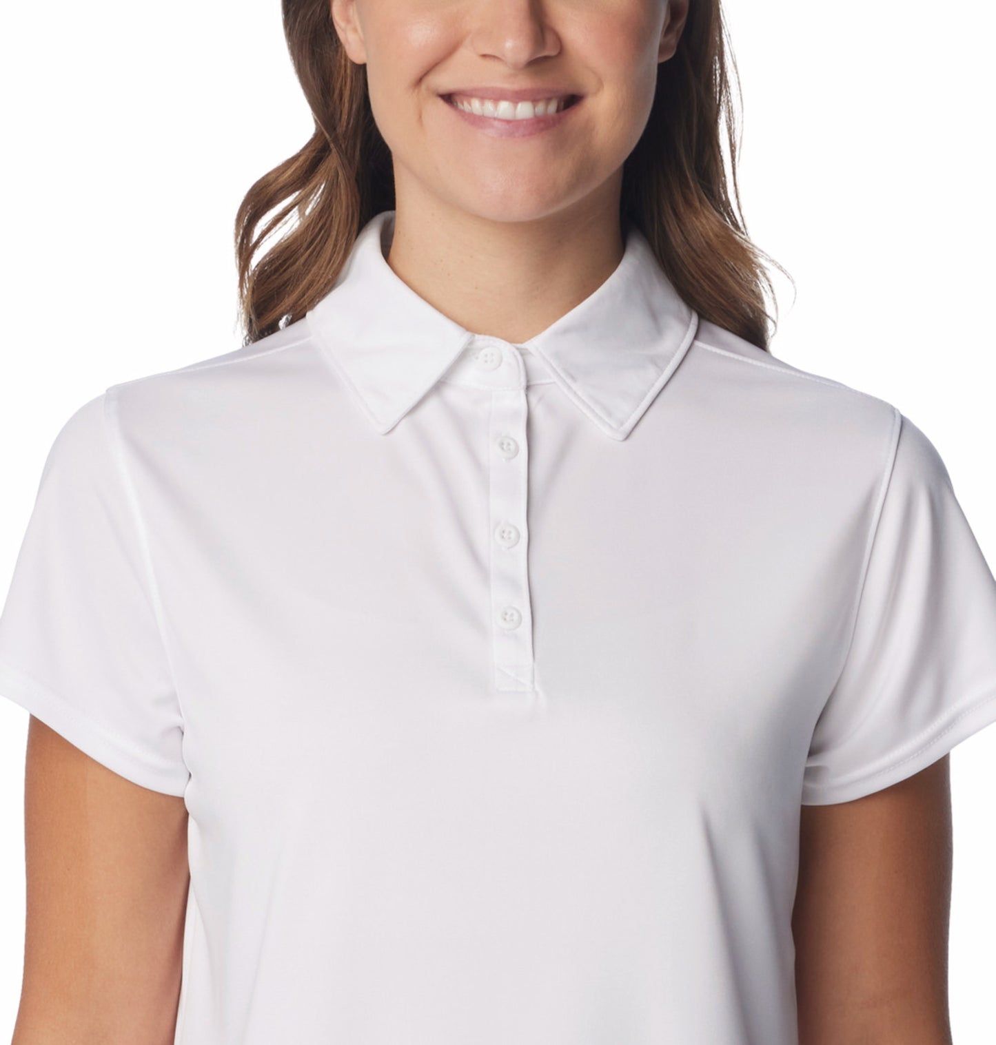 Columbia Women White Omni-Shade Tidal Polo Tshirt