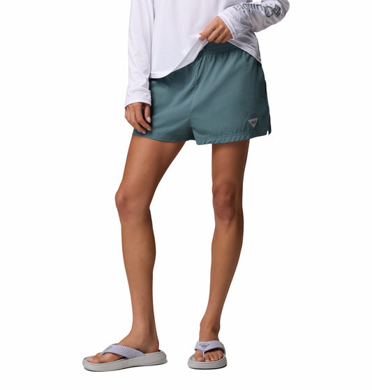 Columbia Women Green Omni-Shade Rugged Water Shorts