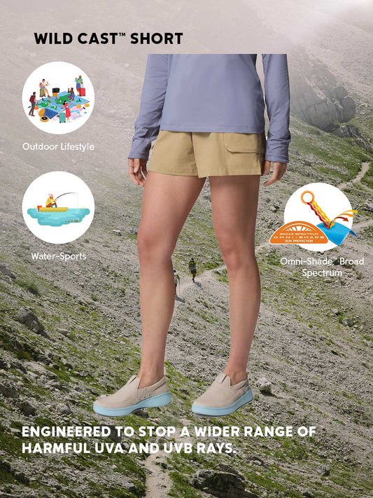 Columbia Women Brown Omni-Shade Wild Cast Short