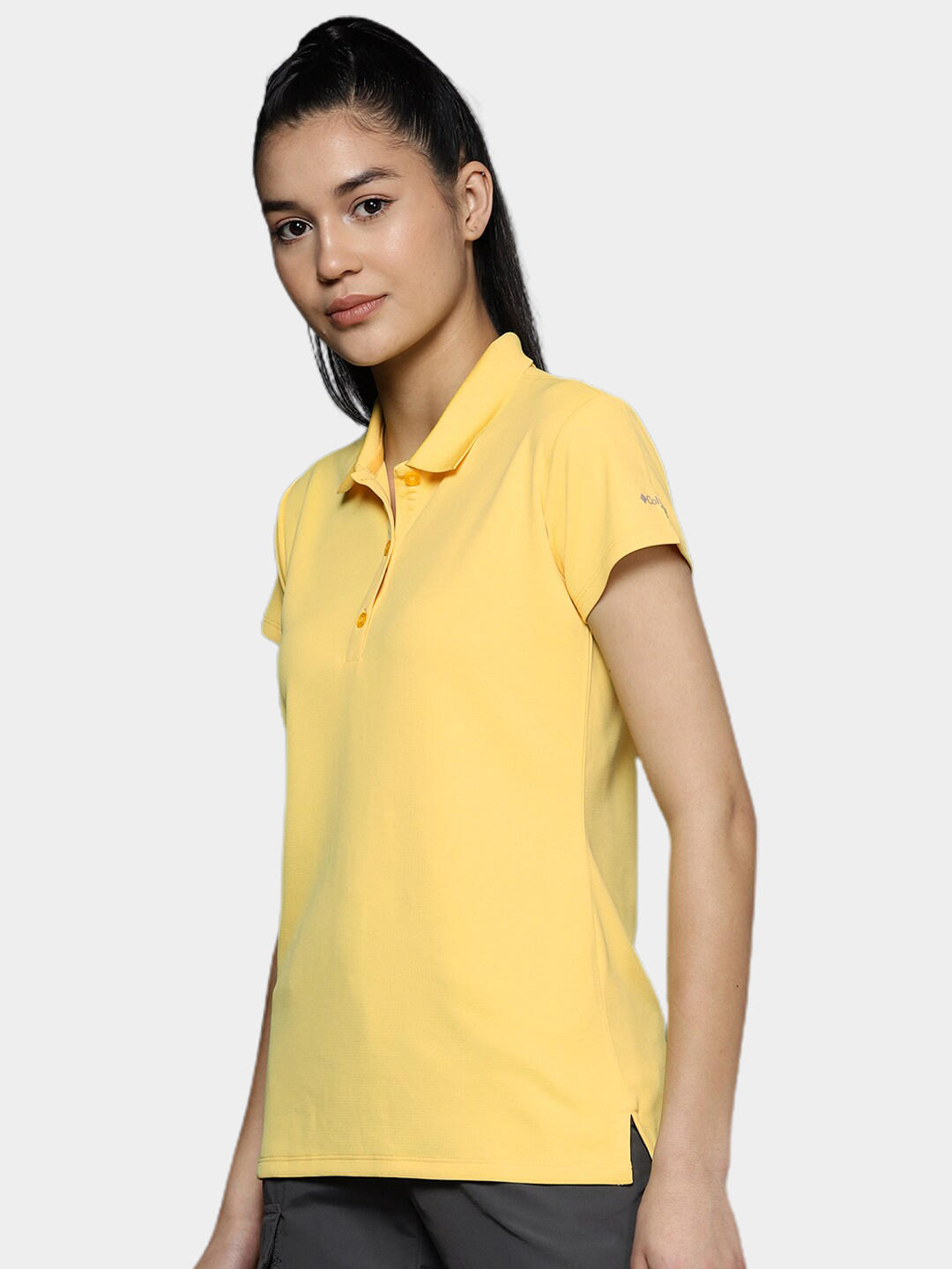 Columbia Women Yellow Innisfree SS Polo T-Shirt