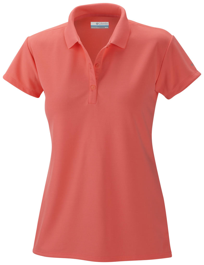 Columbia Women Red Innisfree SS Polo T-Shirt