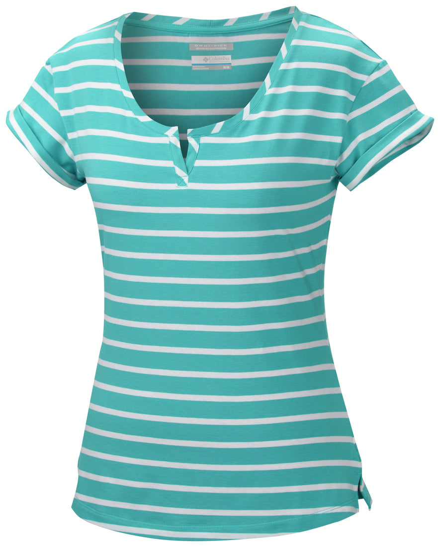 Columbia Women Yellow Omni-Wick Reel Beauty II Tshirt