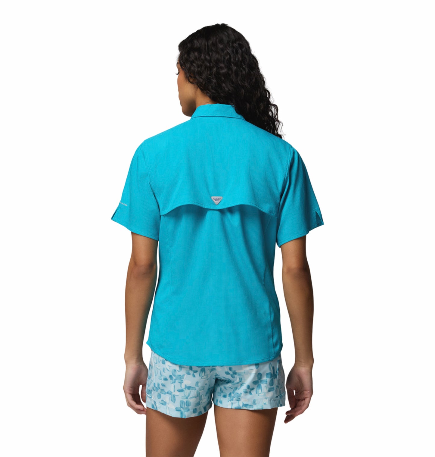 Columbia Women Blue Omni-Shade Tamiami II Short Sleeve Shirt