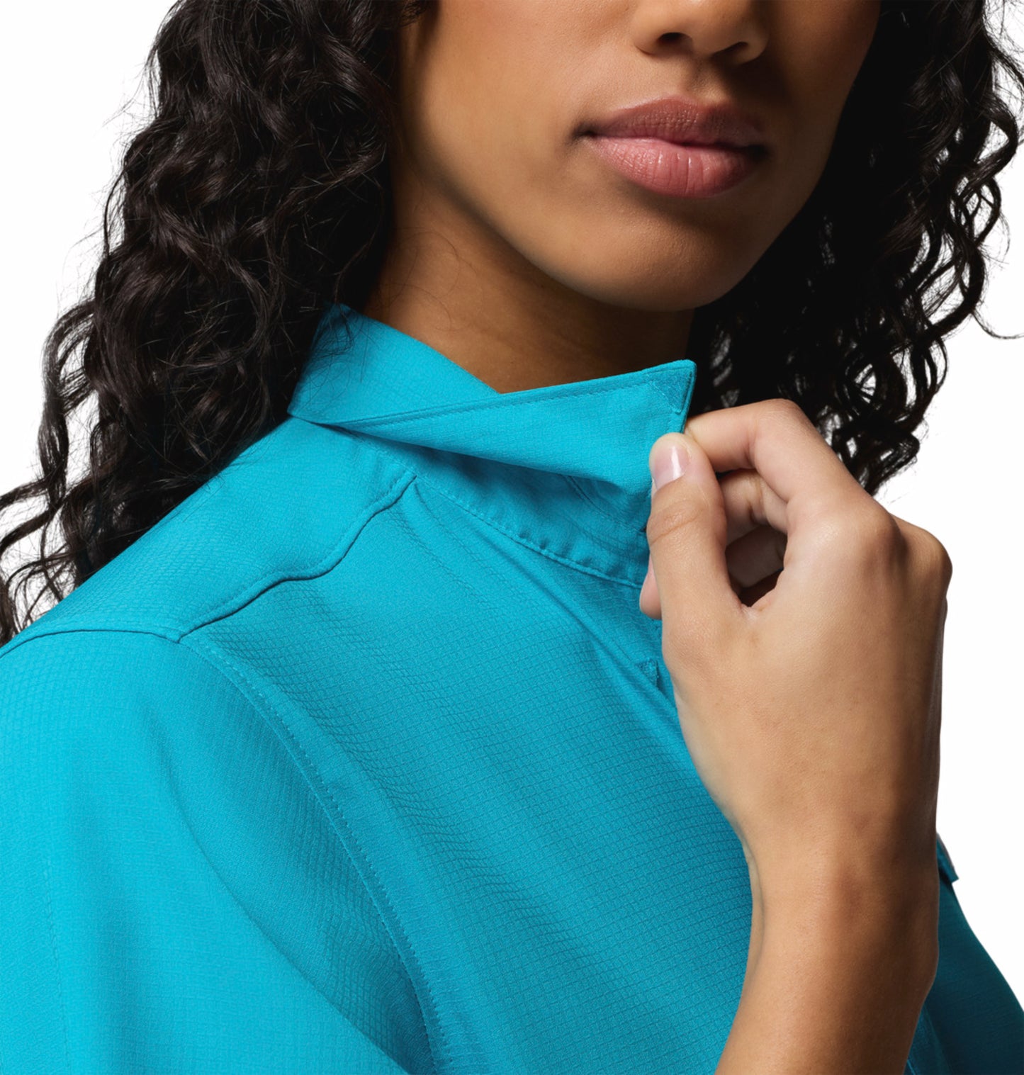 Columbia Women Blue Omni-Shade Tamiami II Short Sleeve Shirt