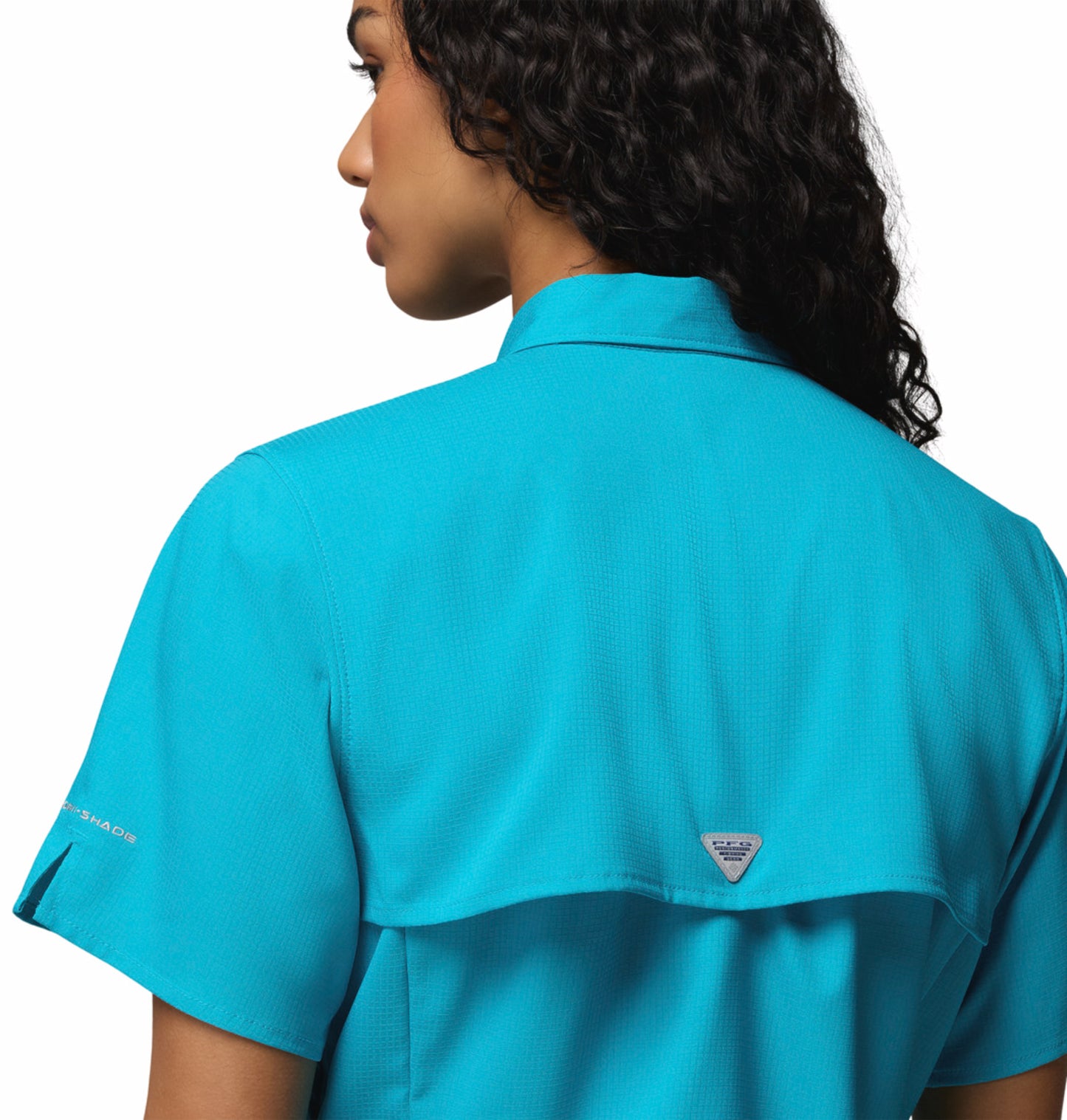 Columbia Women Blue Omni-Shade Tamiami II Short Sleeve Shirt