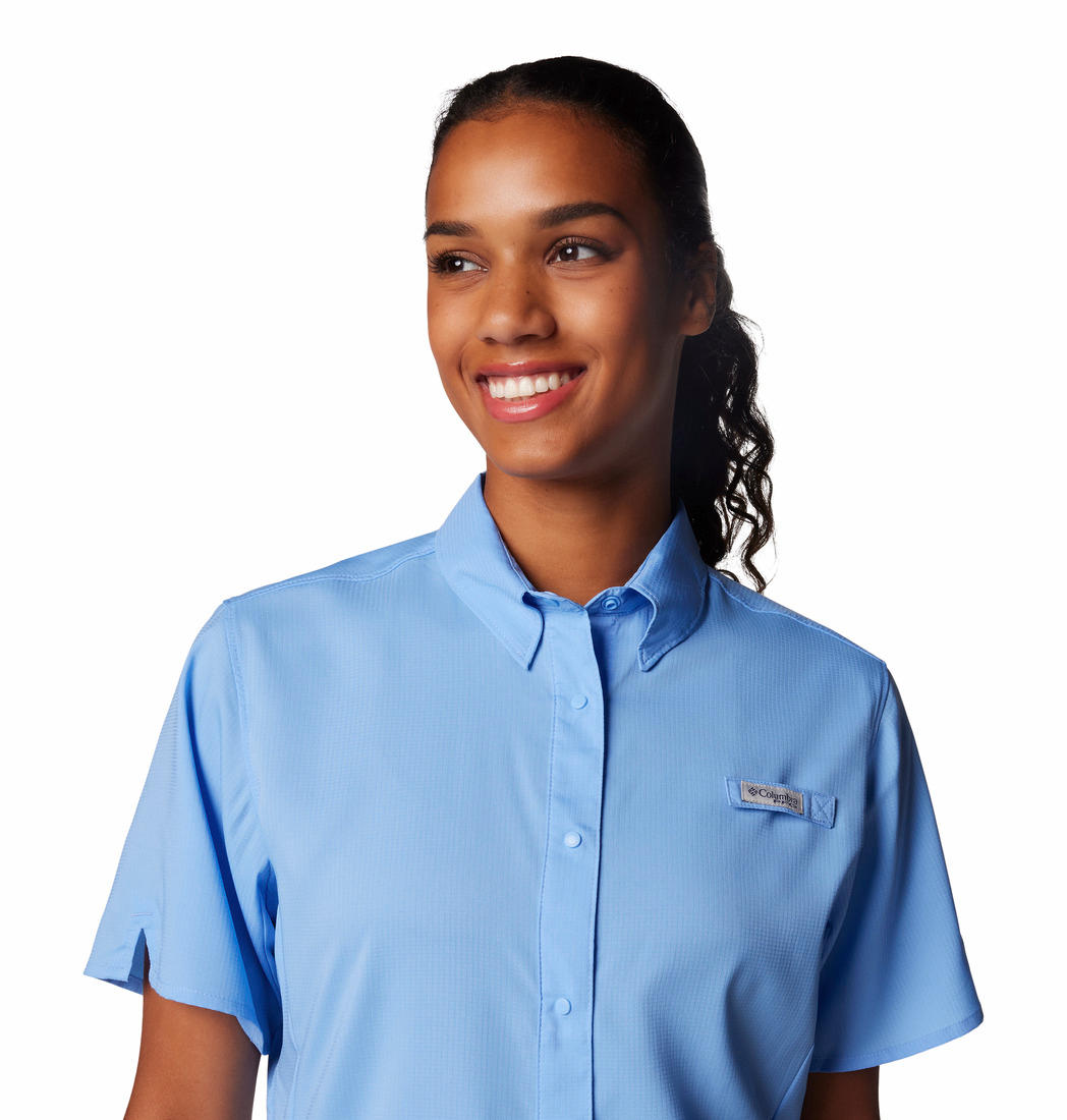 Columbia Womens Blue Womens Tamiami II Short Sleeve Shirt