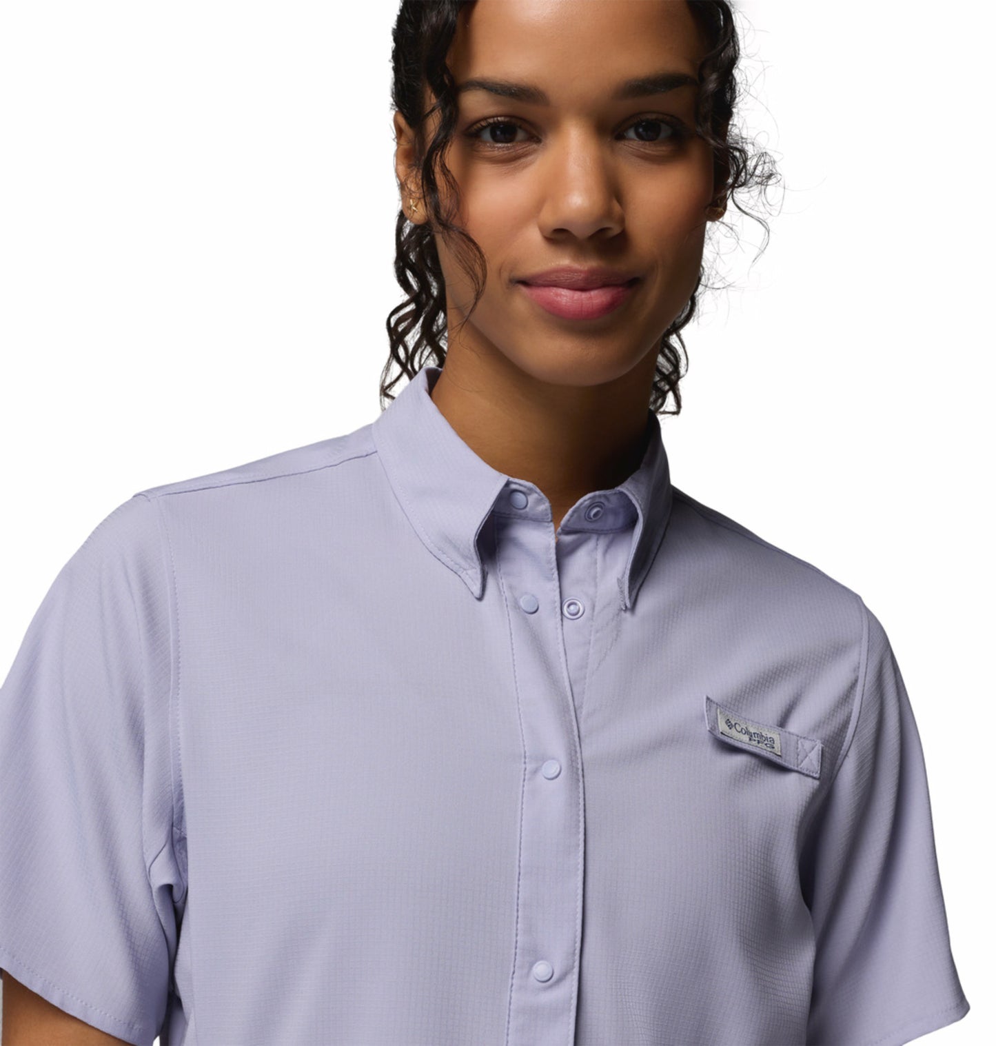 Columbia Women Blue Omni-Shade Tamiami II Short Sleeve Shirt
