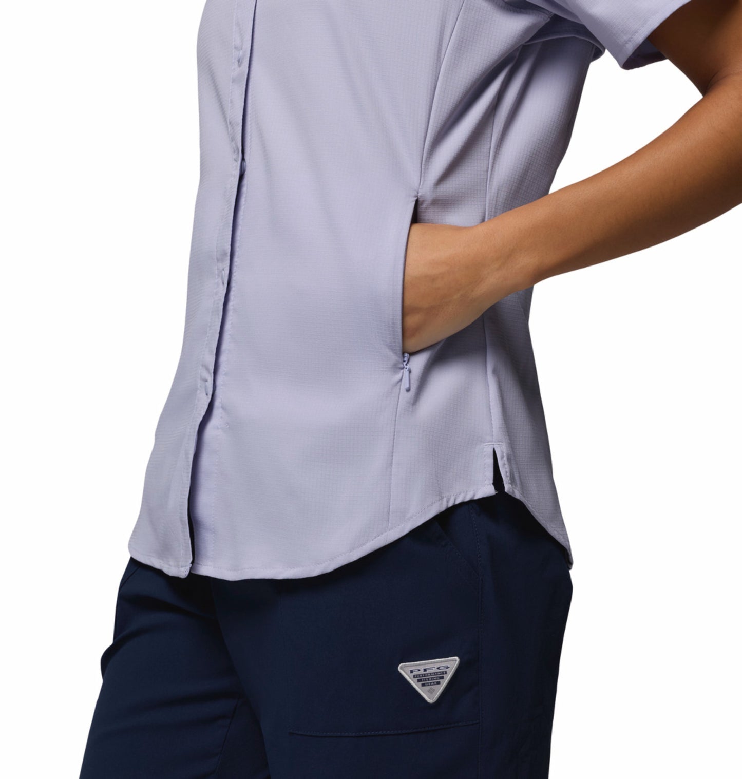 Columbia Women Blue Omni-Shade Tamiami II Short Sleeve Shirt