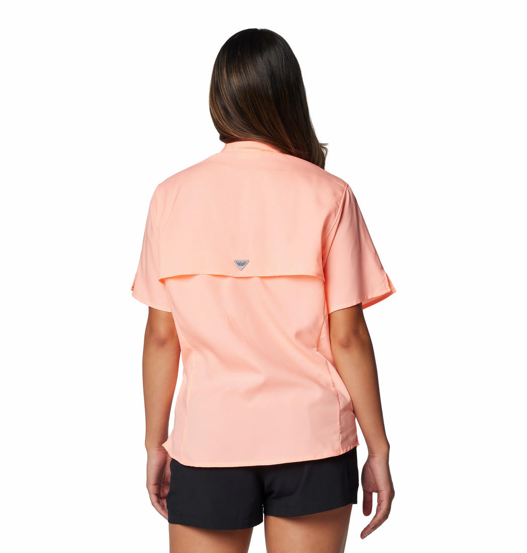 Columbia Womens Orange Womens Tamiami II Short Sleeve Shirt