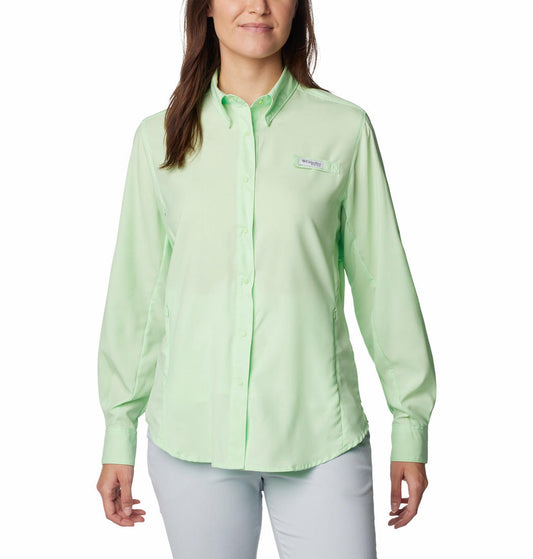 Columbia Women Green Omni-Wick Tamiami II Long Sleeve Shirt
