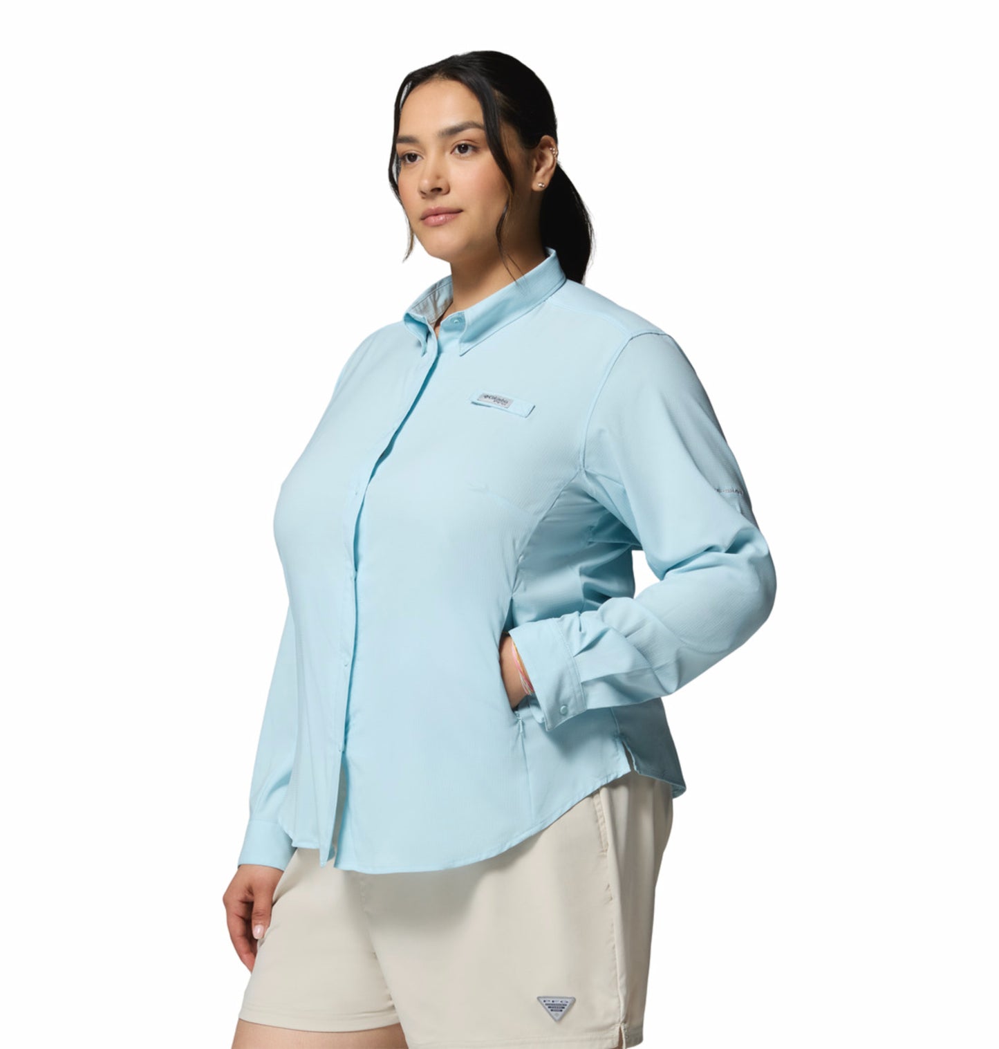 Columbia Women’s Blue Omni-Shade Tamiami II Long Sleeve Shirt