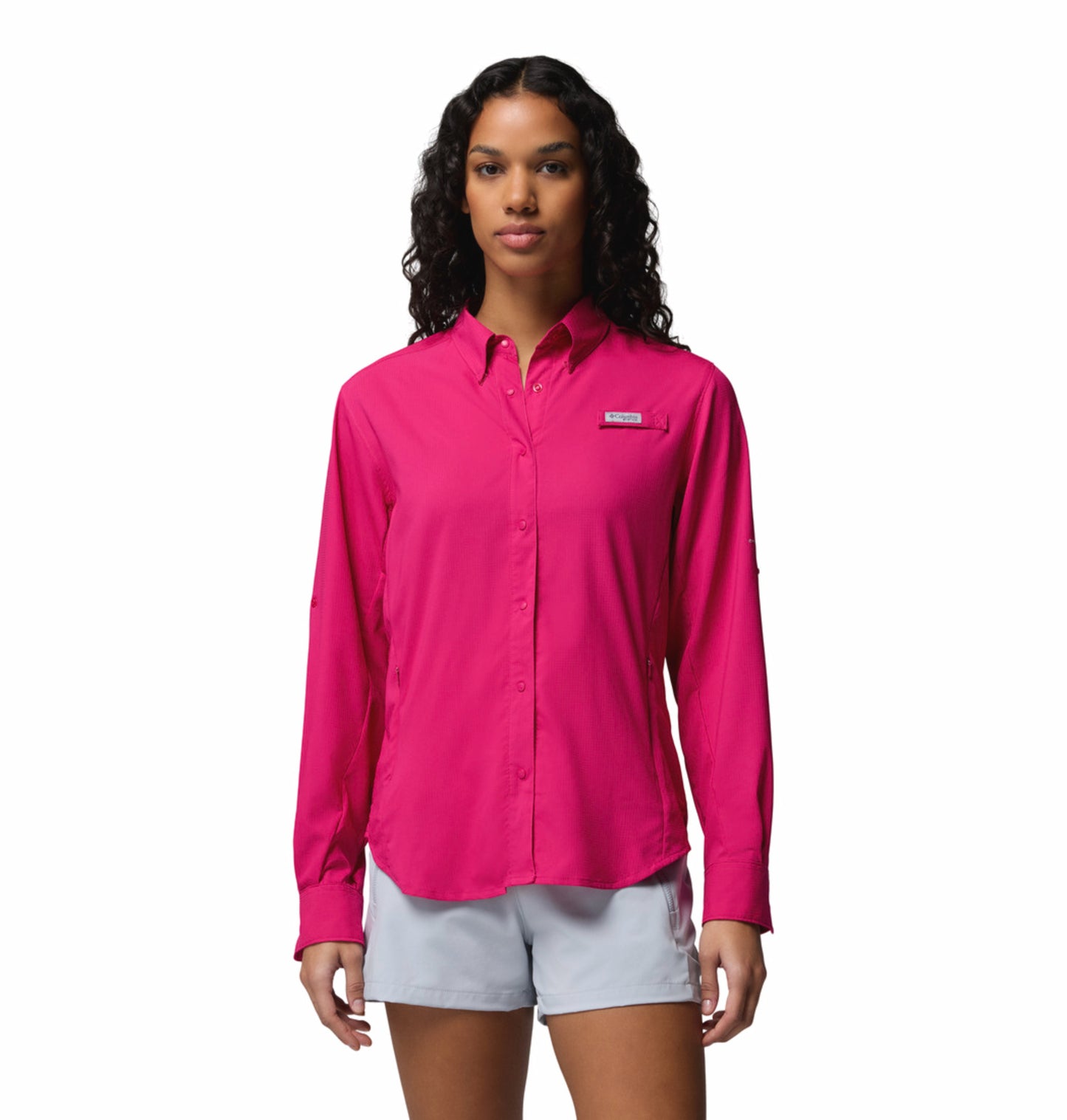 Columbia Women Pink Omni-Shade Tamiami II Long Sleeve Shirt