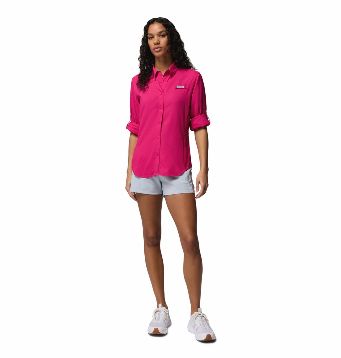 Columbia Women Pink Omni-Shade Tamiami II Long Sleeve Shirt