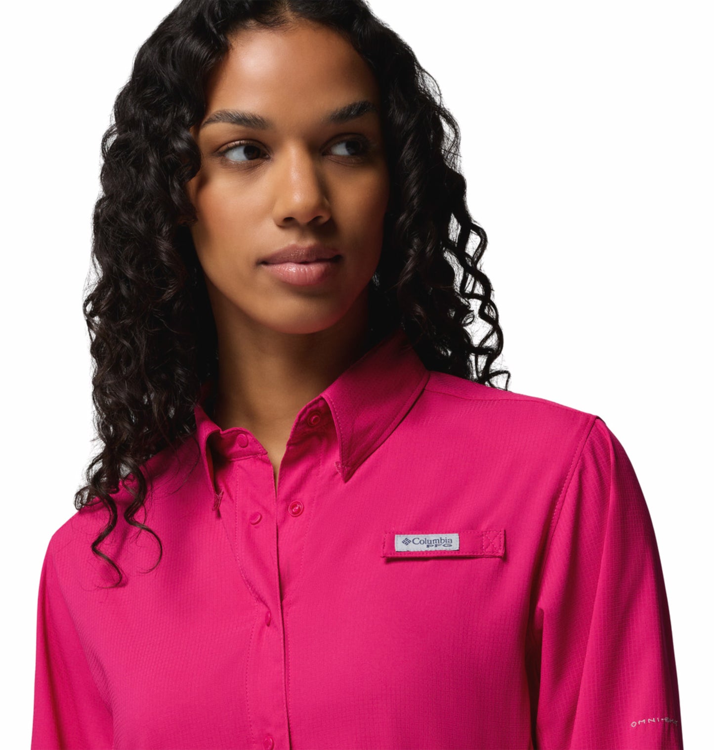 Columbia Women Pink Omni-Shade Tamiami II Long Sleeve Shirt