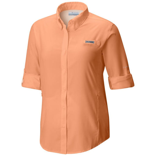Columbia Women Orange Womens Tamiami II Long Sleeve Shirt