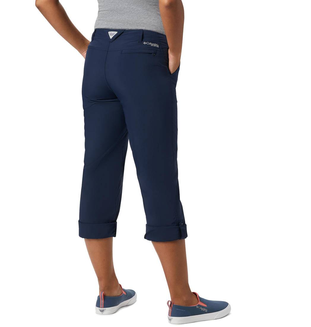 Columbia Women Blue Omni-Wick Aruba Roll Up Pant