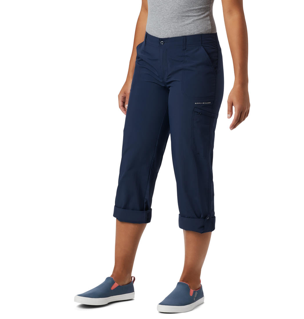 Columbia Women Blue Omni-Wick Aruba Roll Up Pant