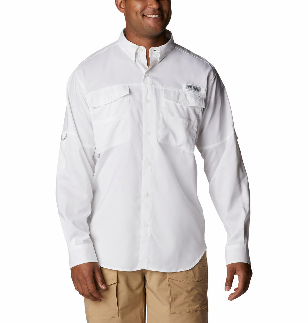 Columbia Men White Columbia Men Blood and Guts IV Woven Long Sleeve Shirt