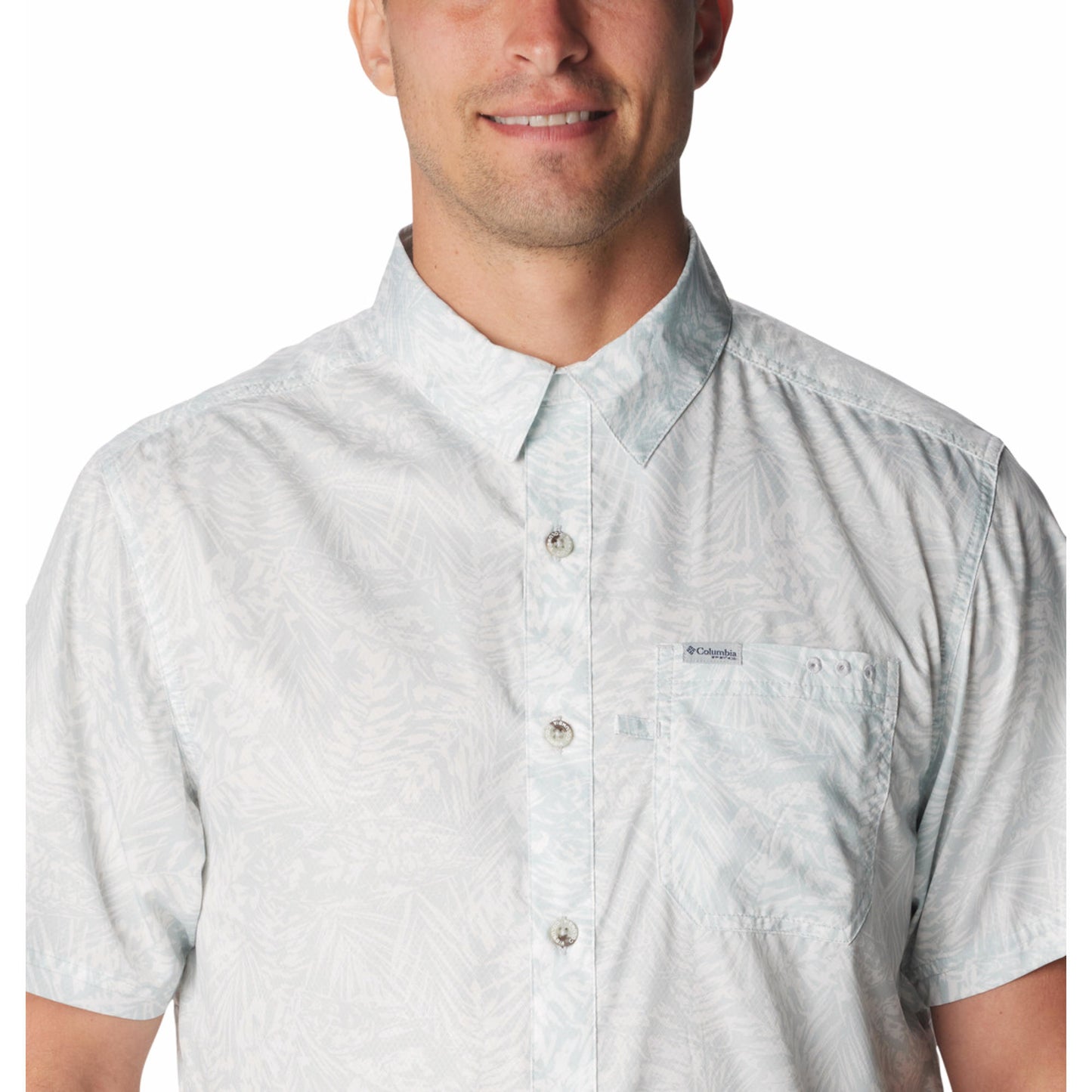 Columbia Mens Black Super Slack Tide Camp Shirt