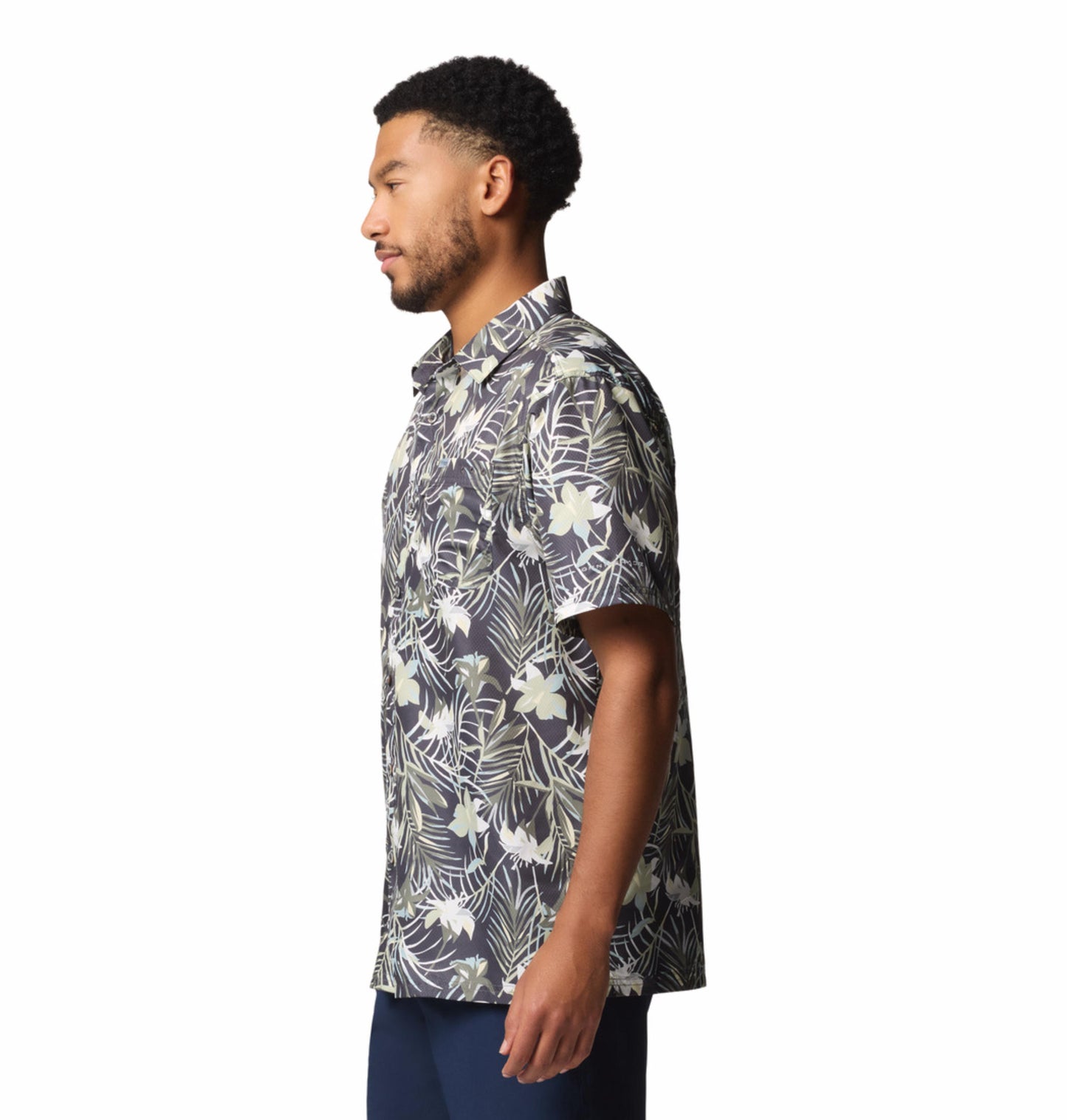 Columbia Mens Grey Omni-Wick Super Slack Tide Camp Shirt